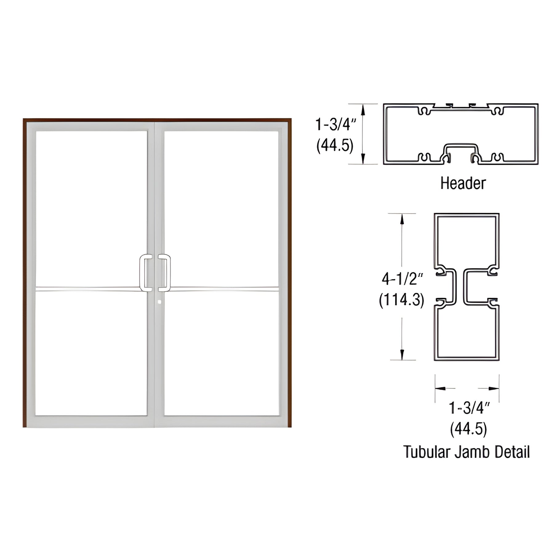 CRL-U.S. Aluminum Custom Sized Bronze Black Anodized Series 450 Tubular Gear Hinge Up and Over Frame Complete (2F)