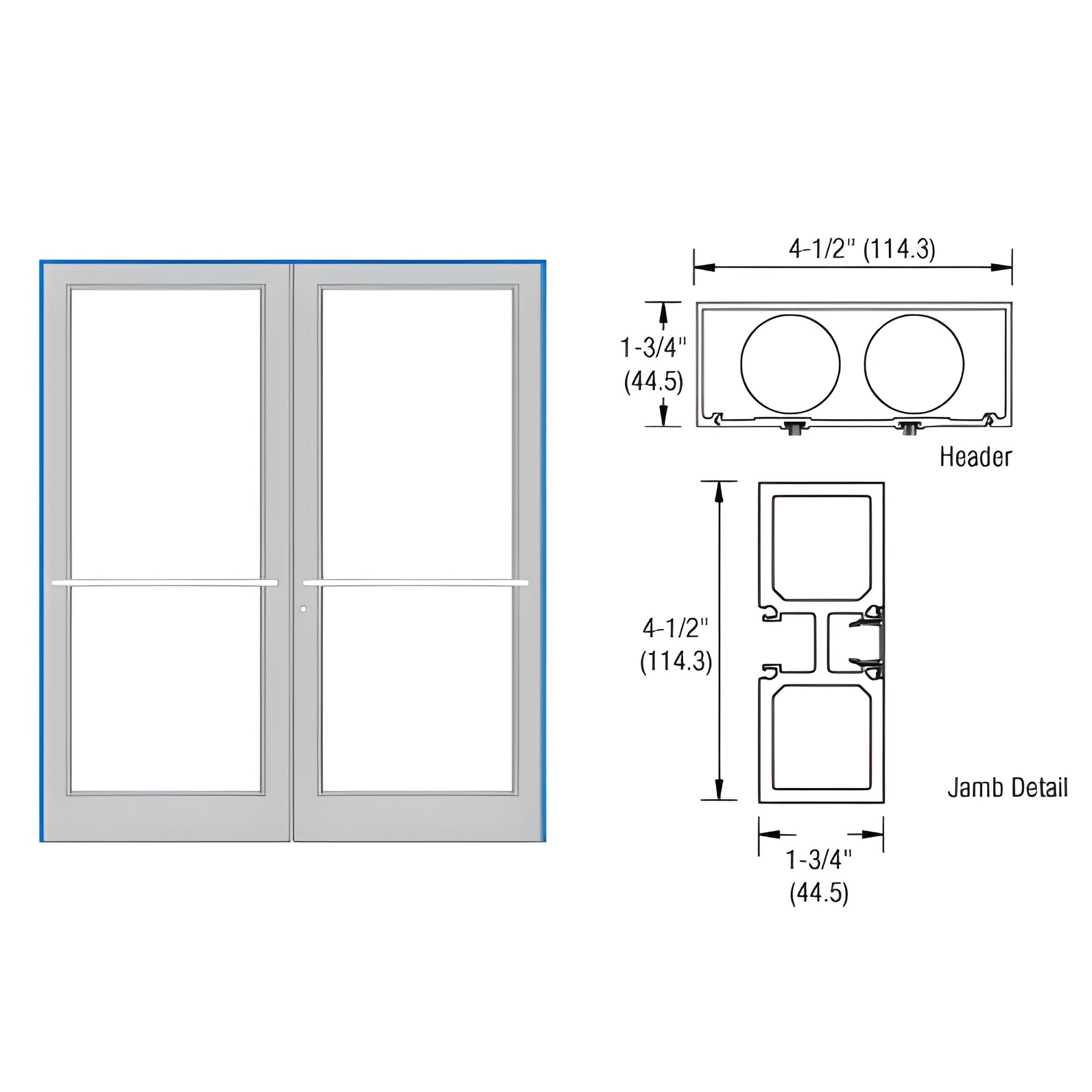 CRL-U.S. Aluminum Dark Bronze/Black Anodized Class 1 75-1/2" x 85-3/4" Series DF800 Tubular Center Hung Up and Over Frame Complete (2F)
