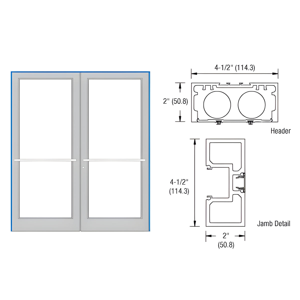 CRL-U.S. Aluminum Dark Bronze/Black Anodized Class 1 76" x 86" Series DF800 Tubular Center Hung Up and Over Frame Complete (2F)