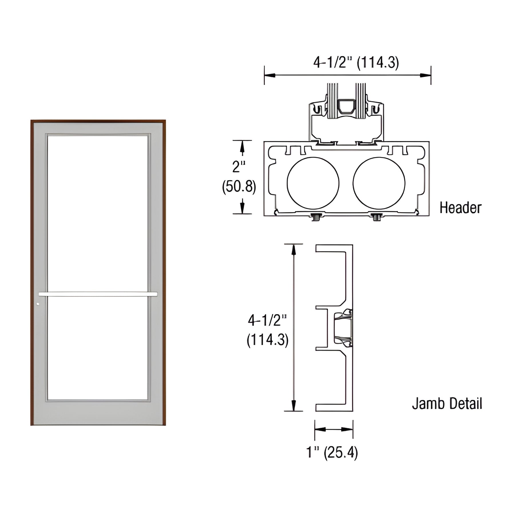 CRL-U.S. Aluminum Dark Bronze/Black Anodized Class 1 DF800 Up/Over Sub Frame for a Single Door
