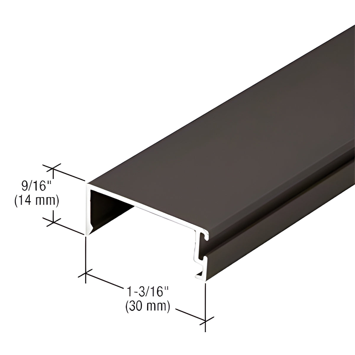 CRL-U.S. Aluminum Dark Bronze/Black Anodized Class 1 IG500 Door Stop with Weatherseal - 21'-2"