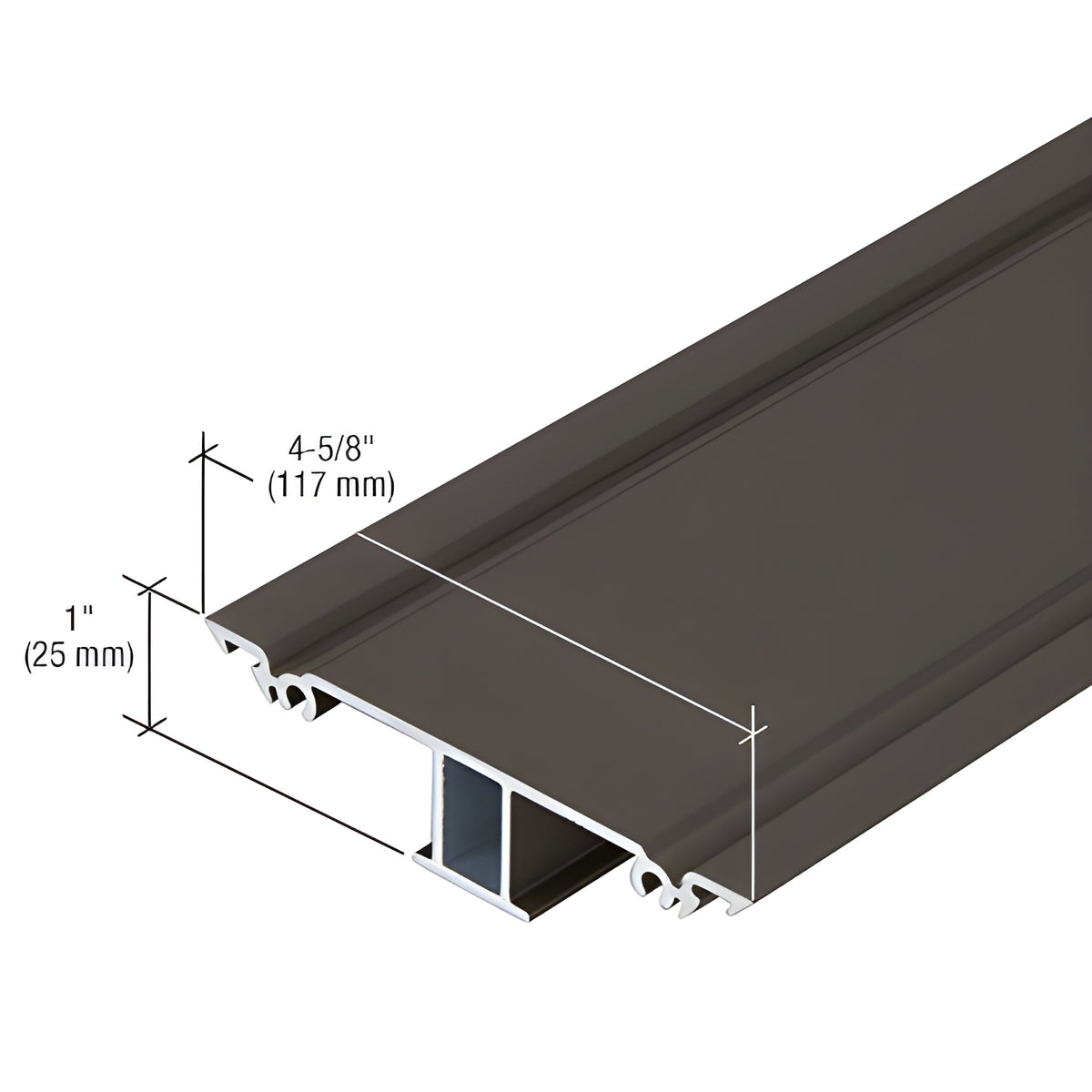 CRL-U.S. Aluminum Dark Bronze/Black Anodized Class 1 Snap-In Flat Insert - 24'-2"