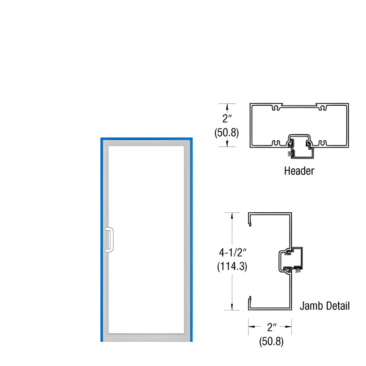 CRL-U.S. Aluminum Dark Bronze/Black Anodized Class 1 Up and Over Hinge Right Door Frame for Single Door with Offset Pivots, Panics and Surface Closers