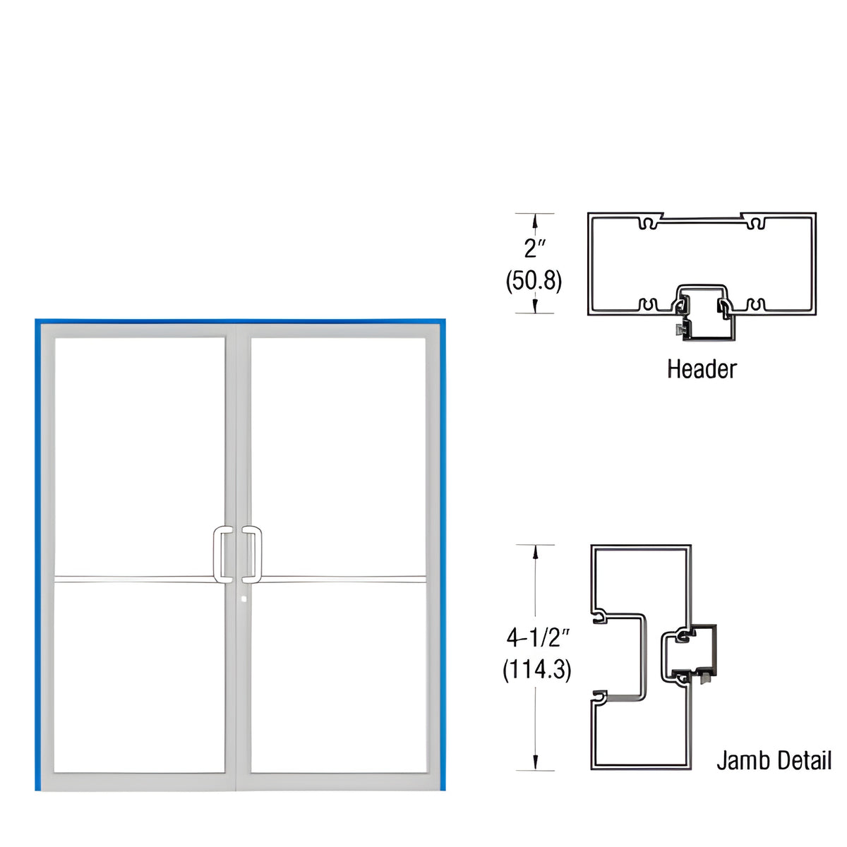 CRL-U.S. Aluminum Dark Bronze/Black Anodized Class 1 Up and Over Frame for Pair of Doors with Offset Pivots Using Surface Closer