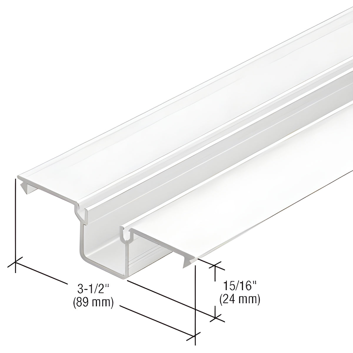 CRL-U.S. Aluminum Deep Pocket Insert for 1/4" Glazing, White KYNAR® Paint - 24'-2"