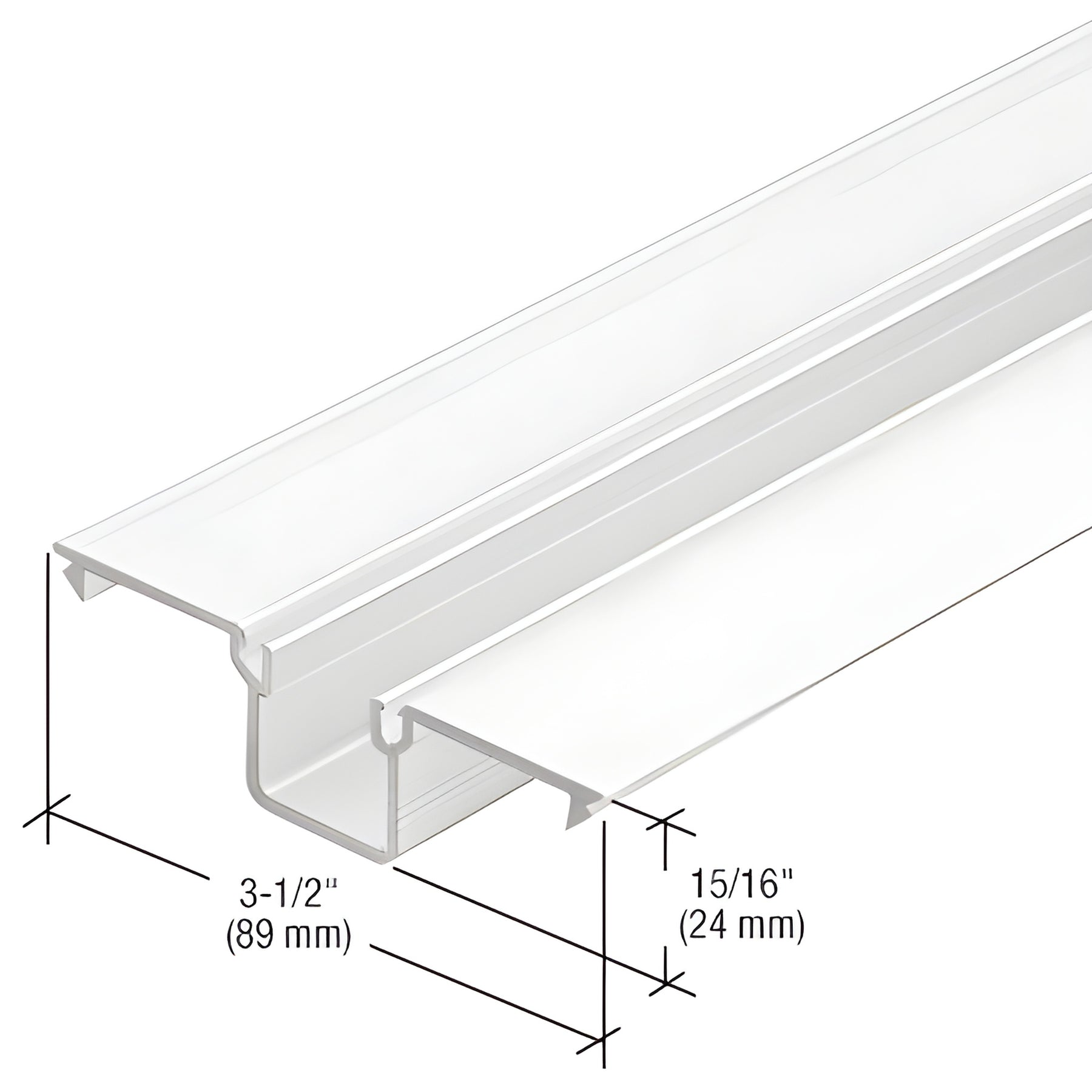 CRL-U.S. Aluminum Deep Pocket Insert for 1/4" Glazing, White KYNAR® Paint - 24'-2"
