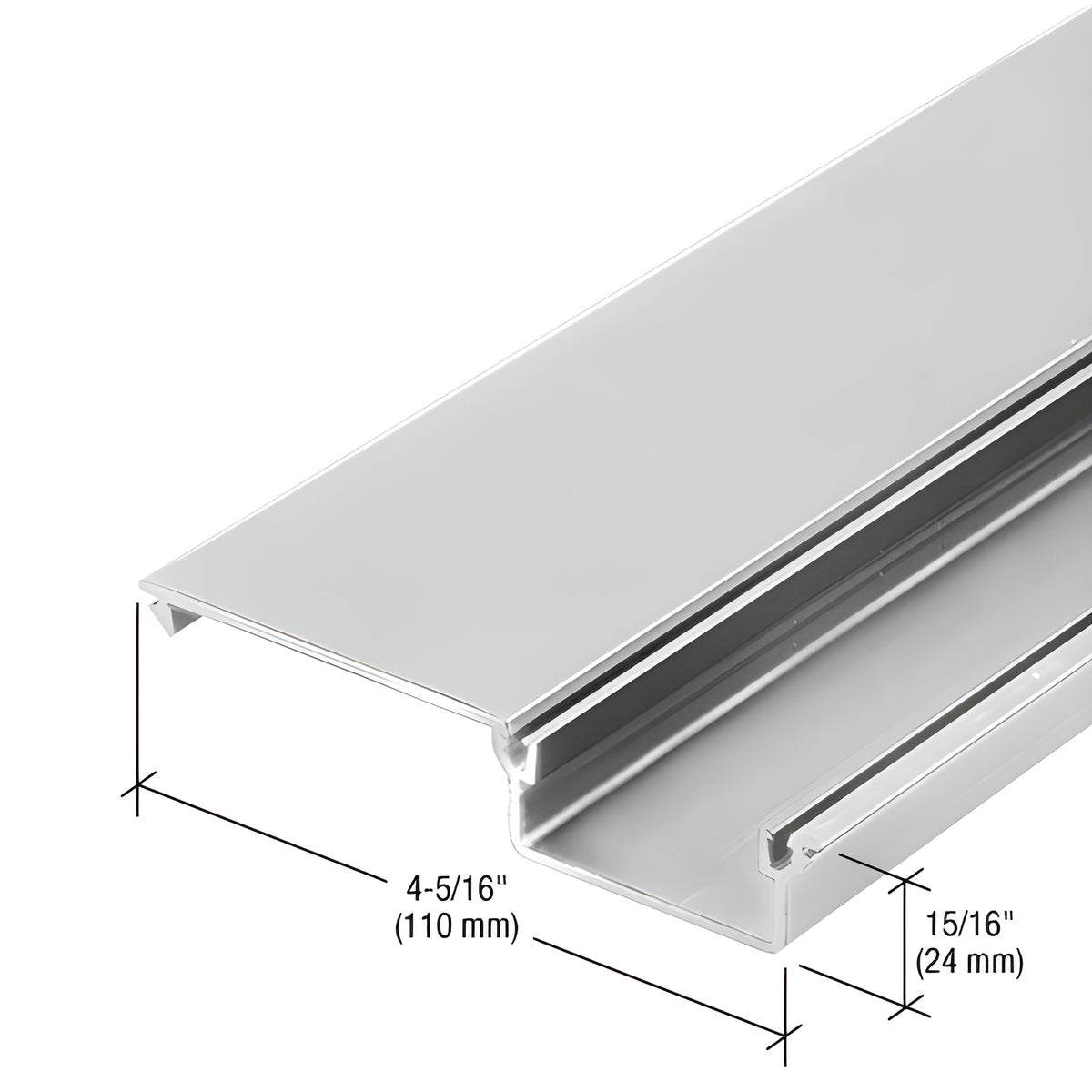 CRL-U.S. Aluminum Deep Pocket Vertical Insert for 1" Glazing - 24'-2", Clear Anodized Class 1
