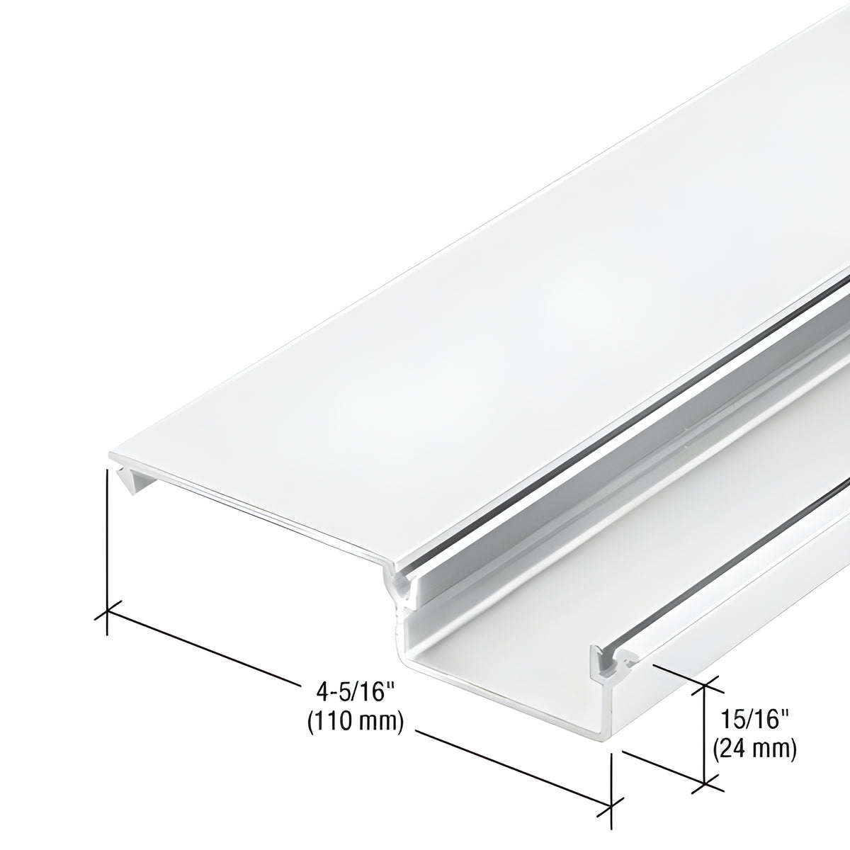 CRL-U.S. Aluminum Deep Pocket Vertical Insert for 1" Glazing, White KYNAR® Paint - 24'-2"
