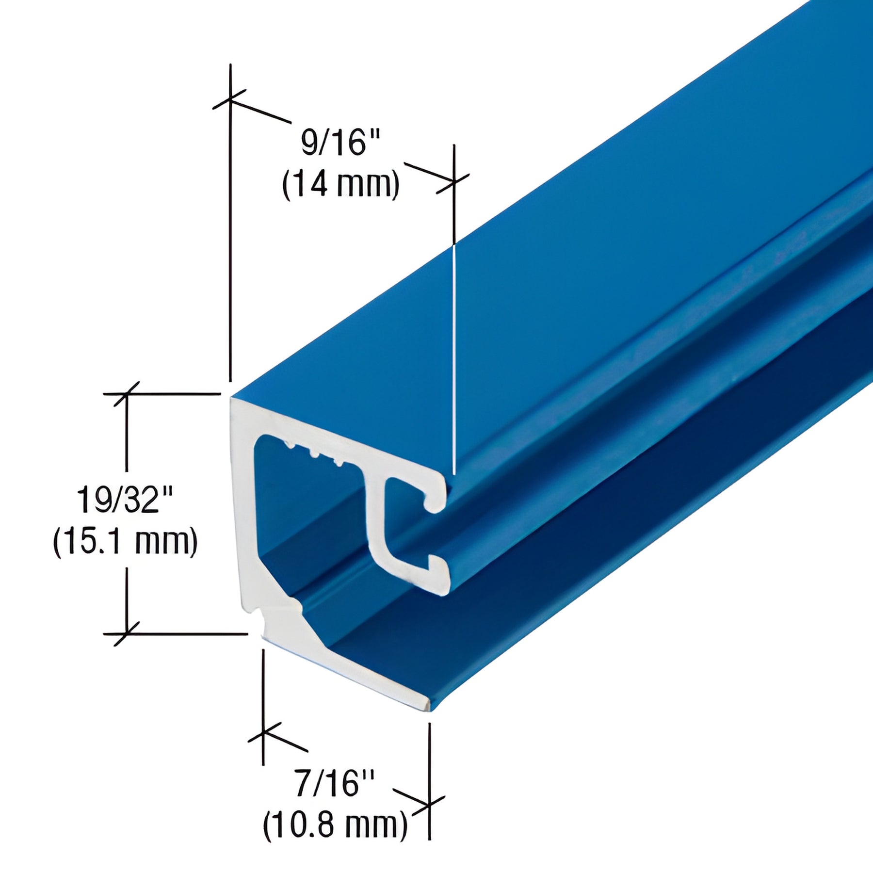 CRL-U.S. Aluminum Door Glass Stop for 1/4" Glass, Custom Paint- 24'-2"