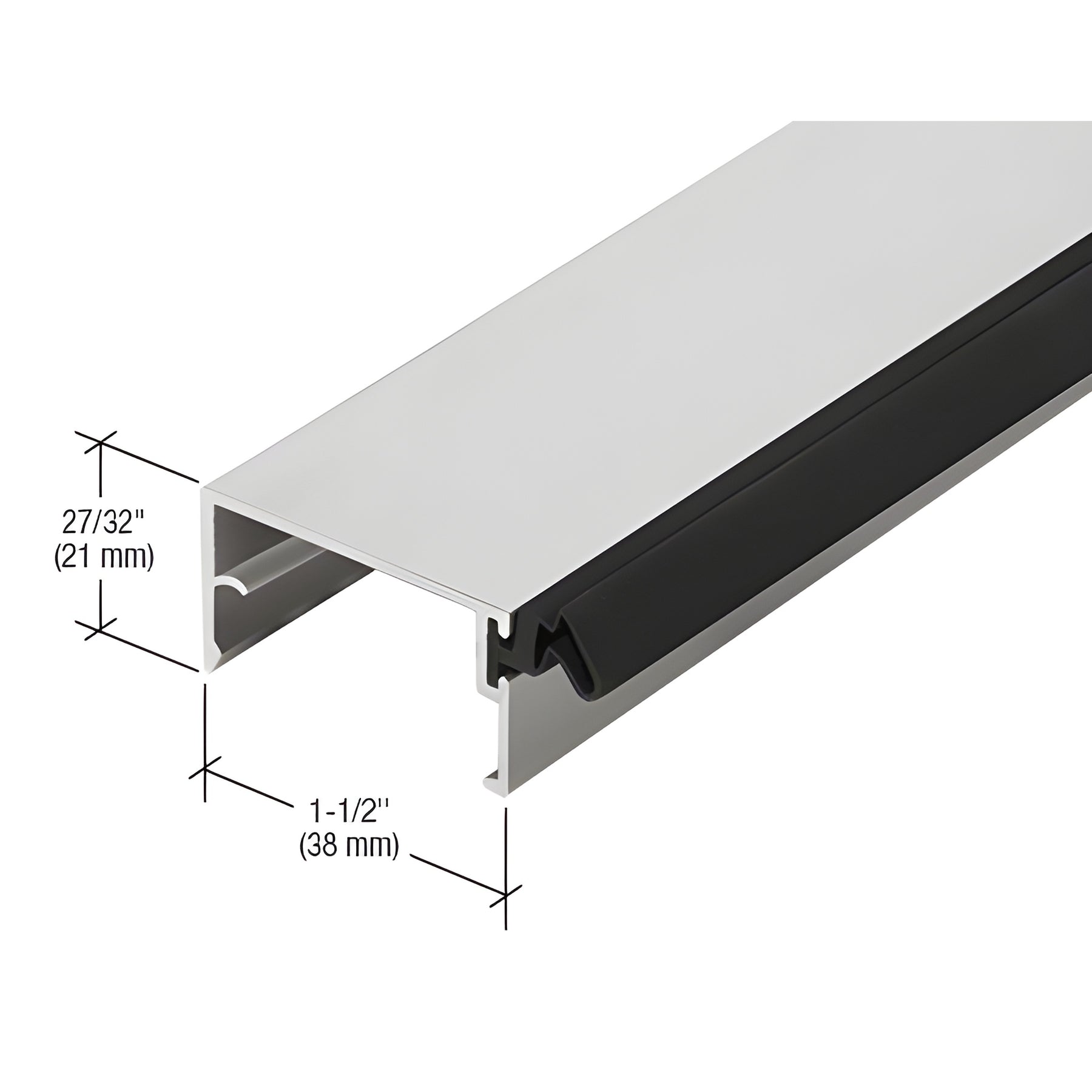 CRL-U.S. Aluminum Door Stop, Clear Anodized Class 1, 21'-2"