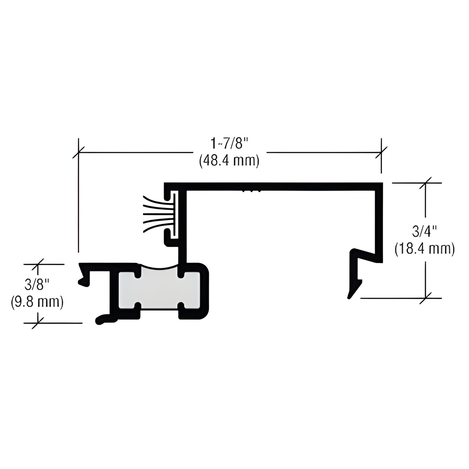 CRL-U.S. Aluminum Door-Stop, Thermally Improved, Dark Bronze/Black Anodized Class 1, 21'-2"