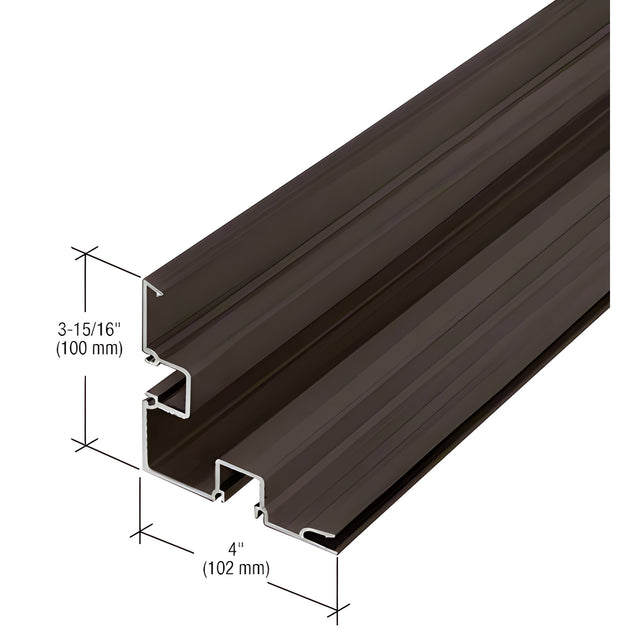 CRL-U.S. Aluminum Double Pocket Corner Post Half Section, Bronze Black Anodized - 24'-2"
