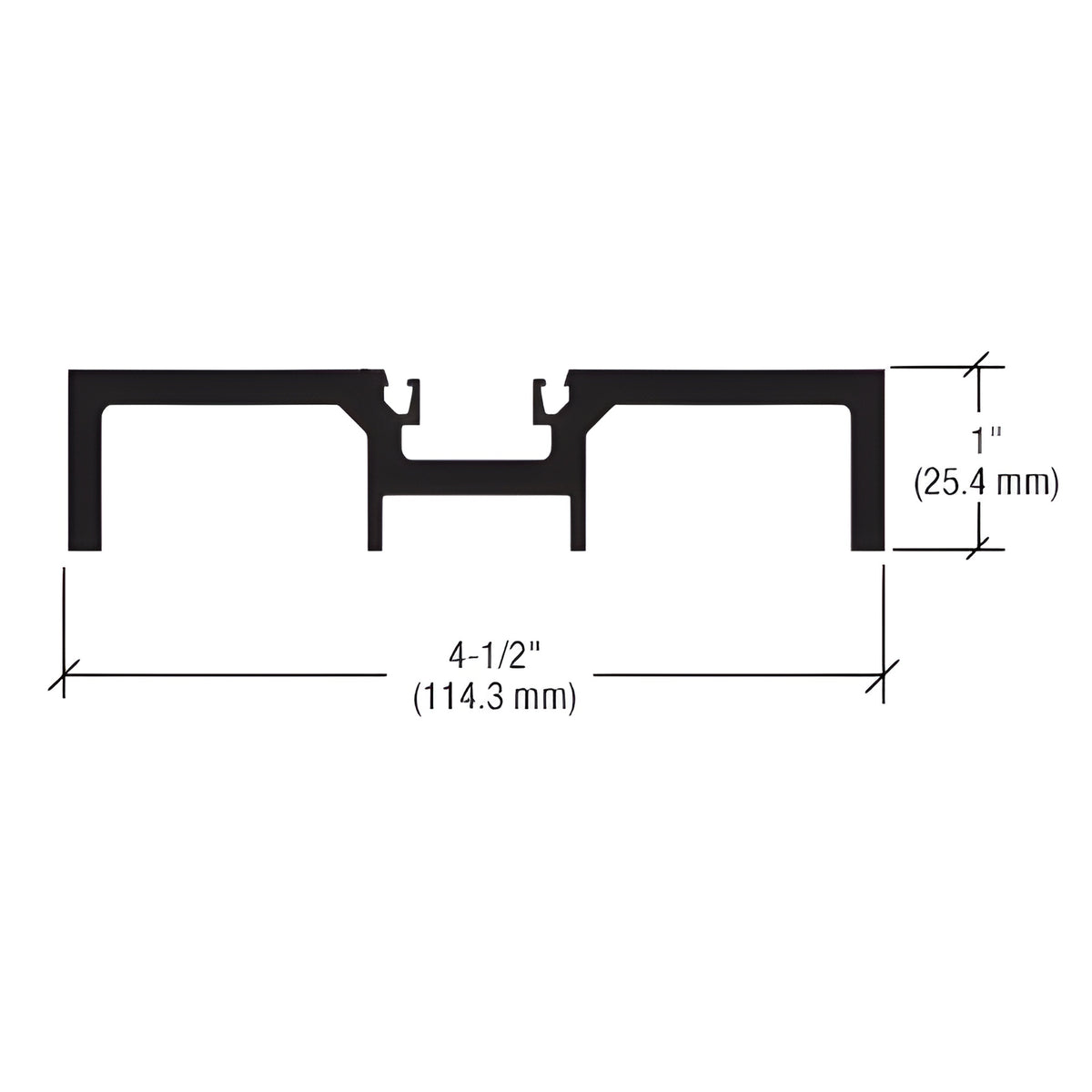 CRL-U.S. Aluminum Durafront Door Jamb, 1" x 4-1/2", Custom Paint- 21'-8"