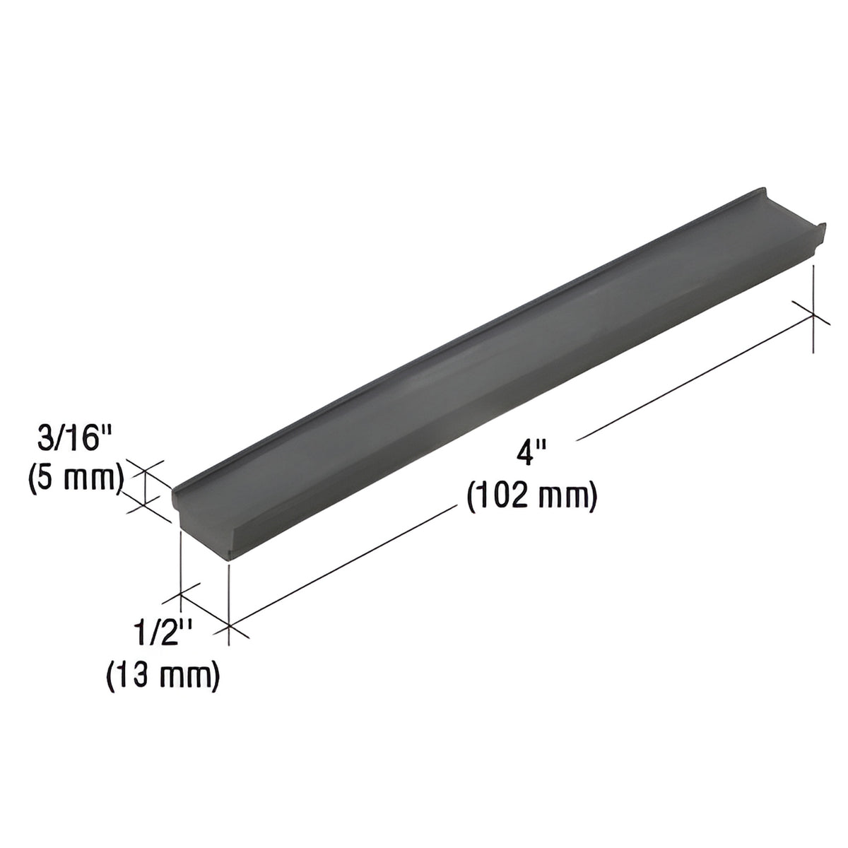 CRL-U.S. Aluminum EPDM 4" Setting Block for Bulkhead S425 with 1/4" Glazing- 100/Pk