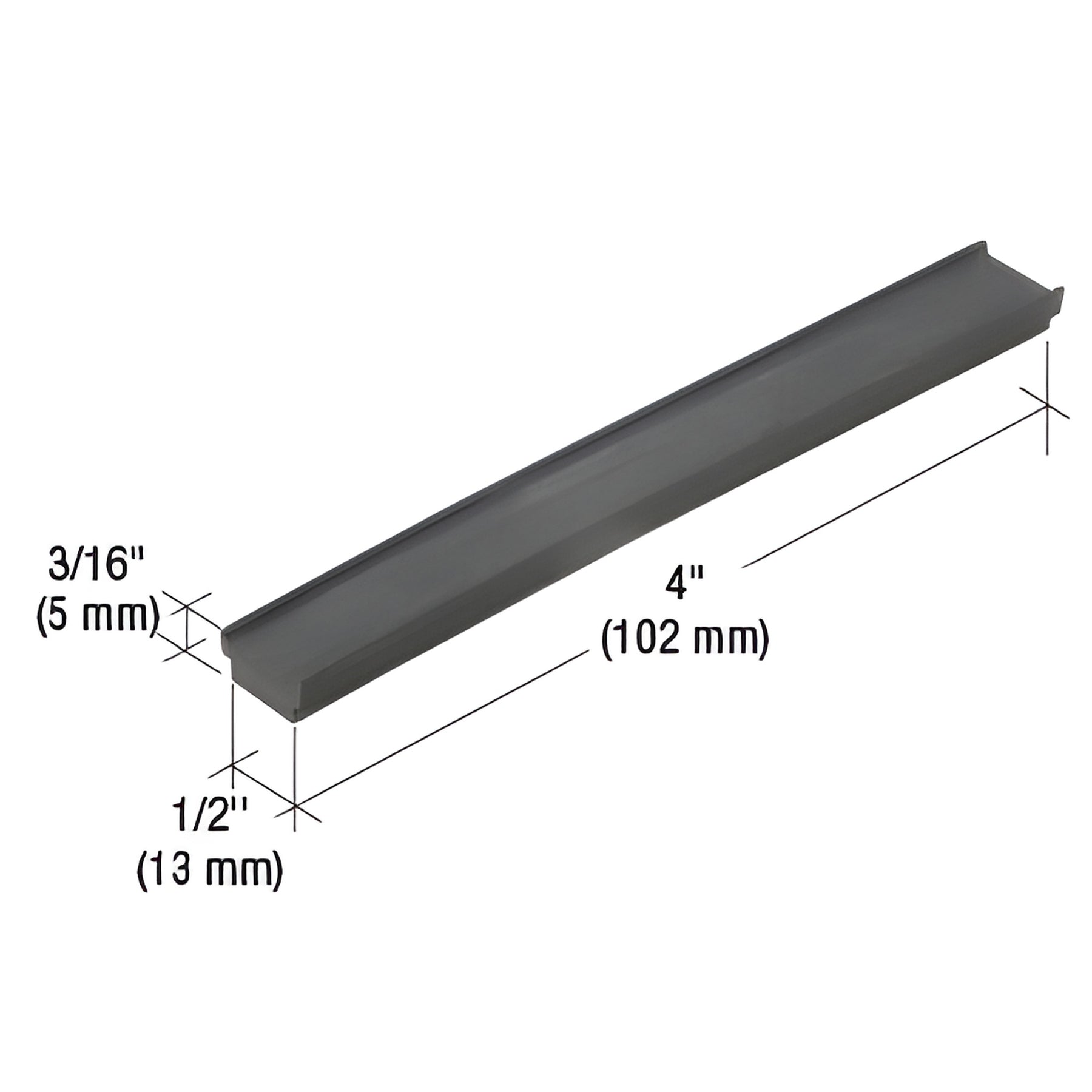 CRL-U.S. Aluminum EPDM 4" Setting Block for Bulkhead S425 with 1/4" Glazing- 100/Pk