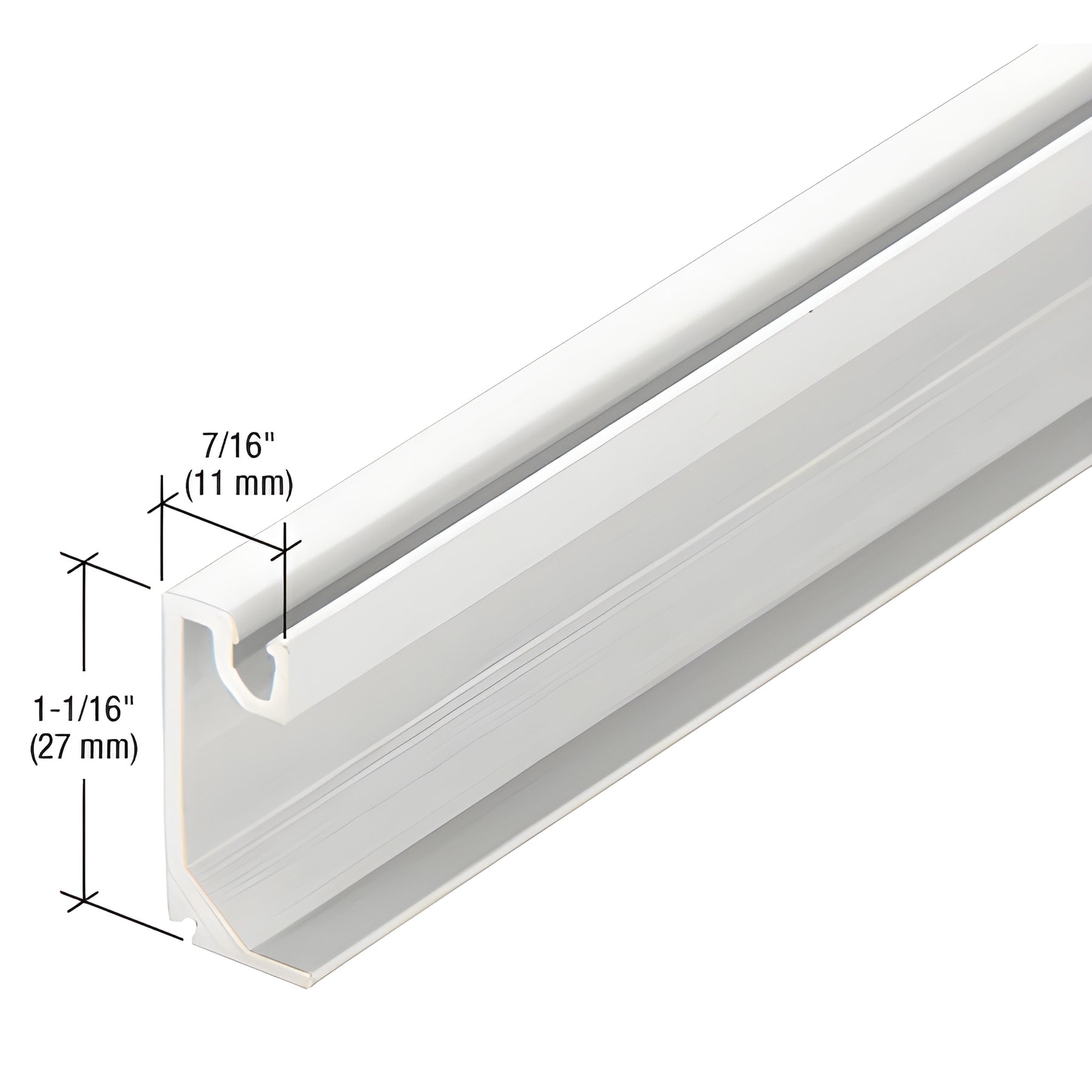 CRL-U.S. Aluminum Exterior Glass Stop, White KYNAR® Paint - 24'-2"