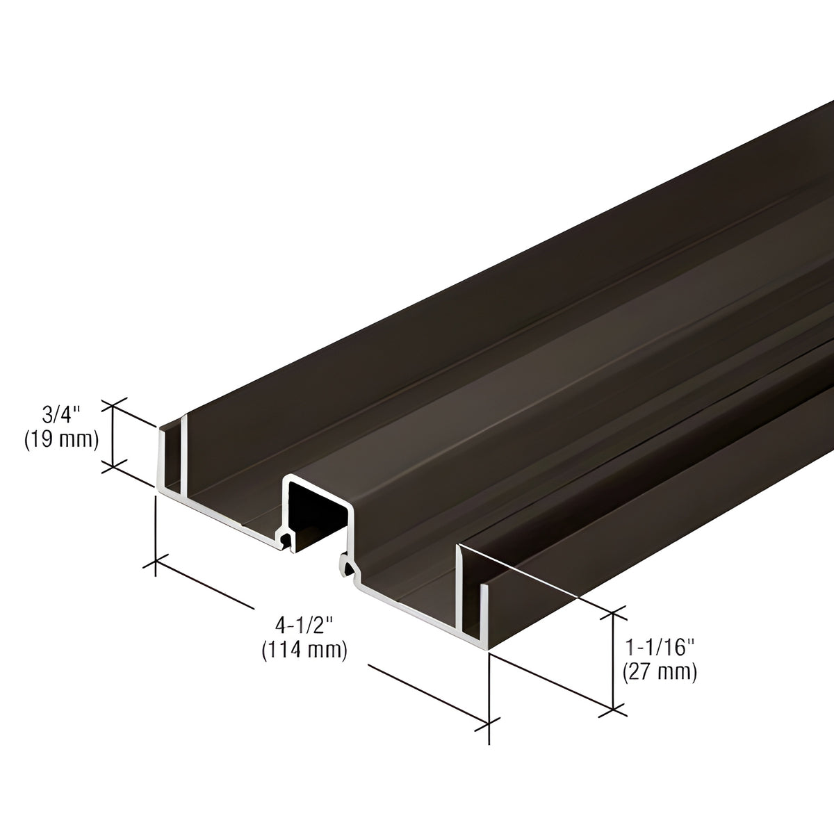 CRL-U.S. Aluminum Female Expansion Mullion, Bronze Black Anodized- 24'-2"
