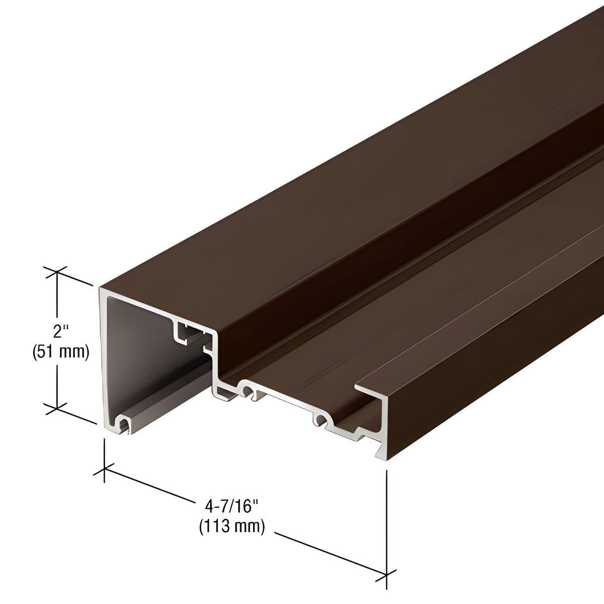 CRL-U.S. Aluminum Flush Front Header Mullion, Bronze Black Anodized - 24'-2"