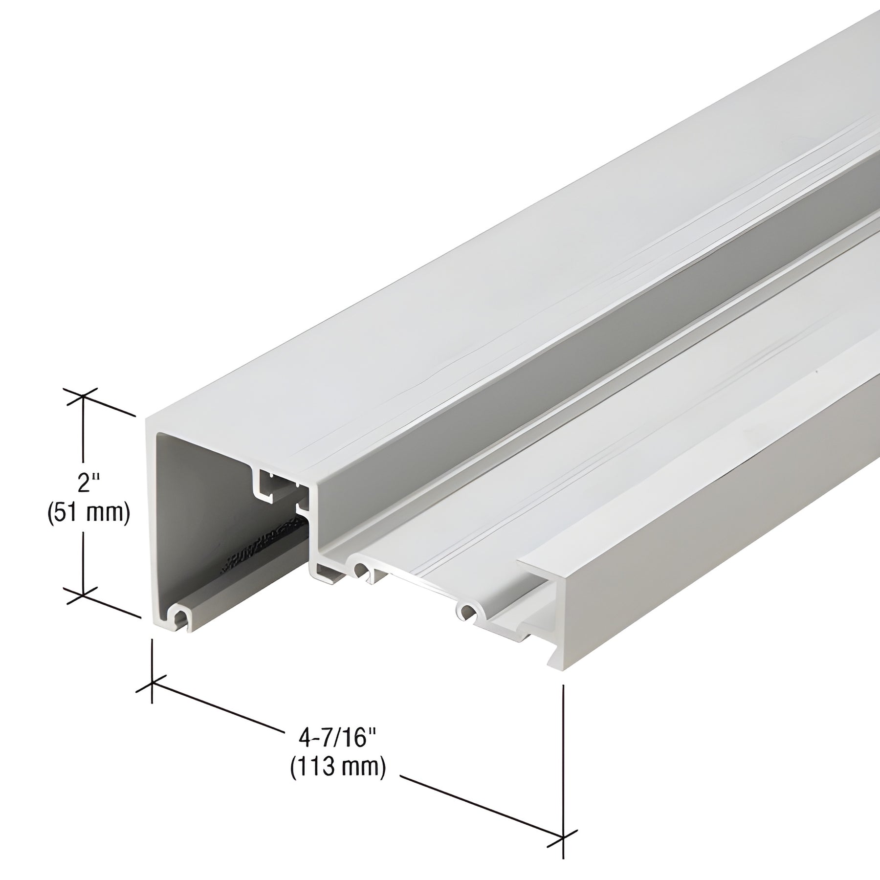 CRL-U.S. Aluminum Flush Front Header Mullion, Clear Anodized - 24'-2"