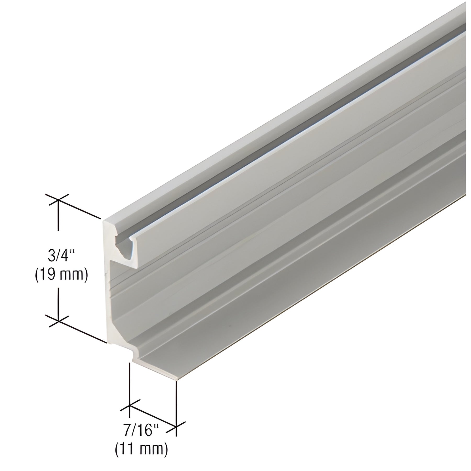 CRL-U.S. Aluminum Glass Stop for 1" Glass Door Header, Clear Anodized - 21'-2"