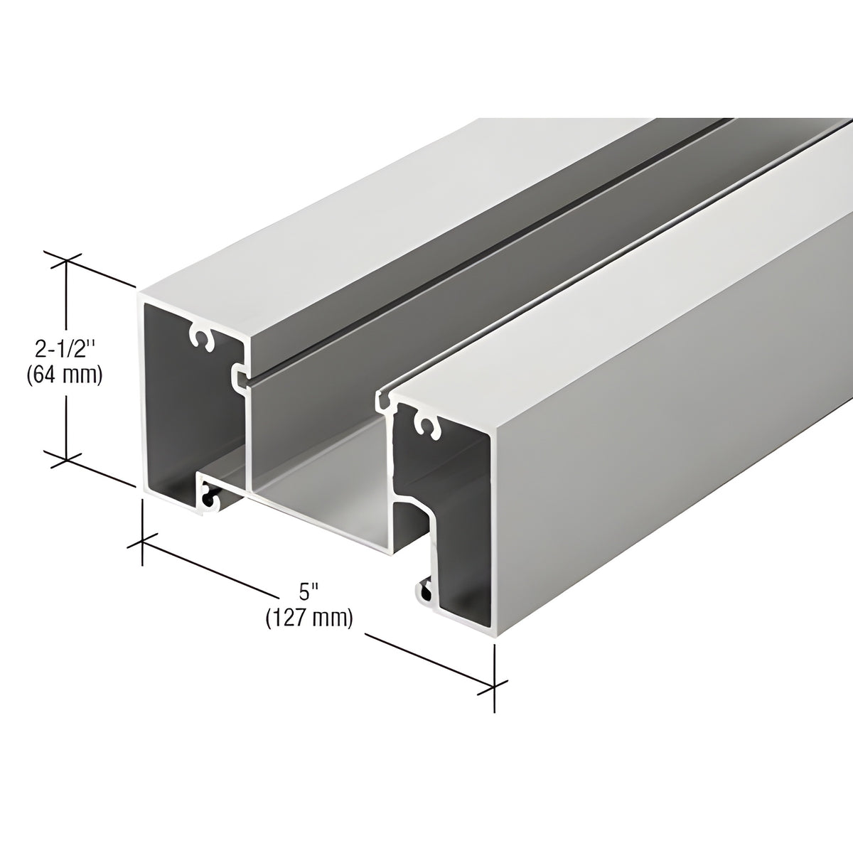 CRL-U.S. Aluminum Head Mullion for 1" Glass, 24'-2", Clear Anodized Class 1