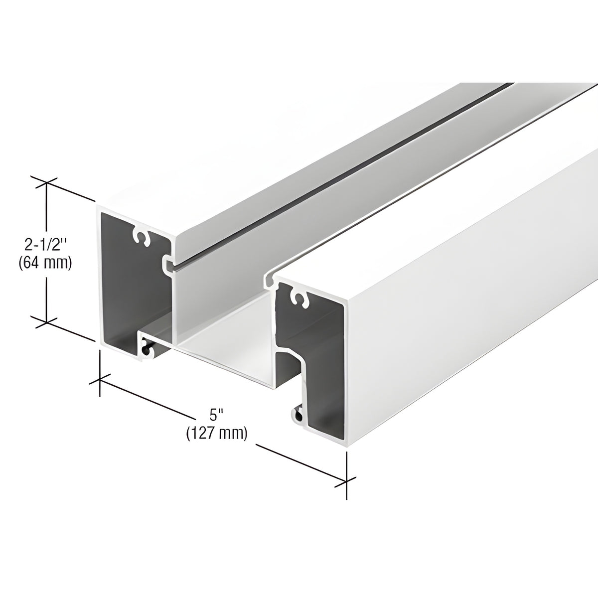 CRL-U.S. Aluminum Head Mullion for 1" Glass, 24'-2", White KYNAR® Paint