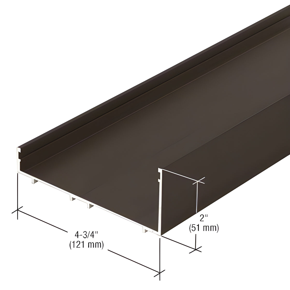 CRL-U.S. Aluminum Head and Sill Channel - 24'-2", Dark Bronze/Black Anodized Class 1