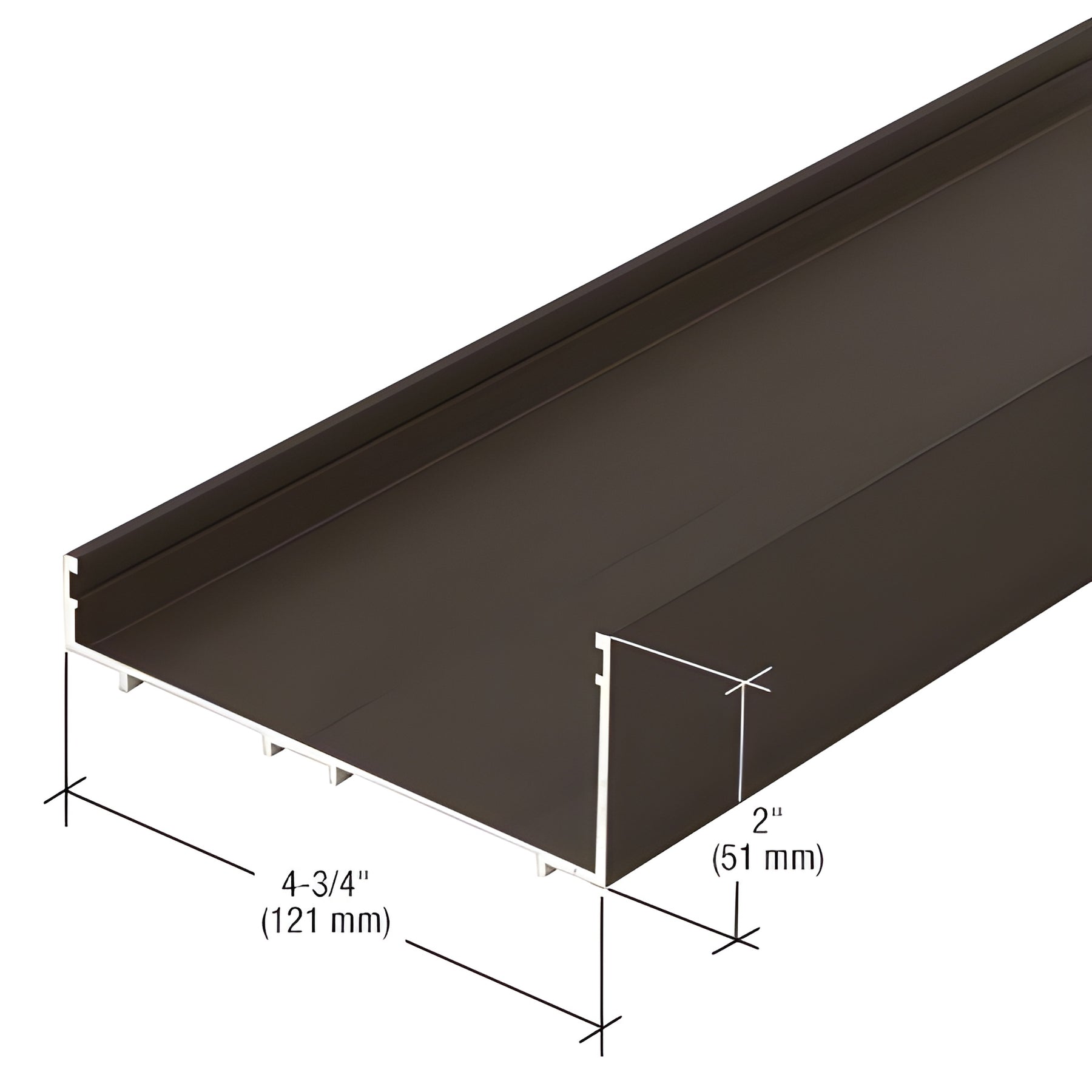 CRL-U.S. Aluminum Head and Sill Channel - 24'-2", Dark Bronze/Black Anodized Class 1