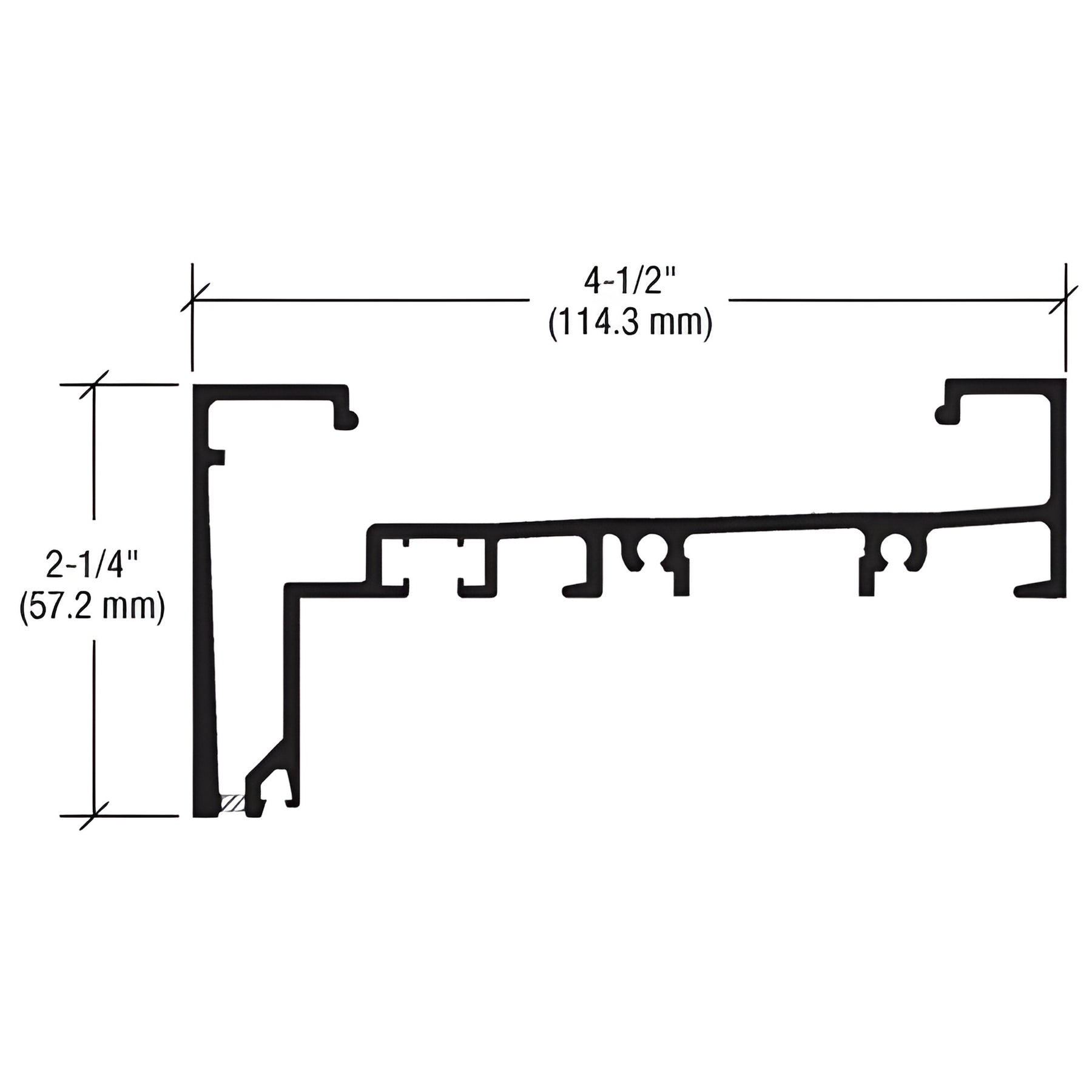 CRL-U.S. Aluminum Header 2-1/4" x 4-1/2", Custom Paint- 24'-2"
