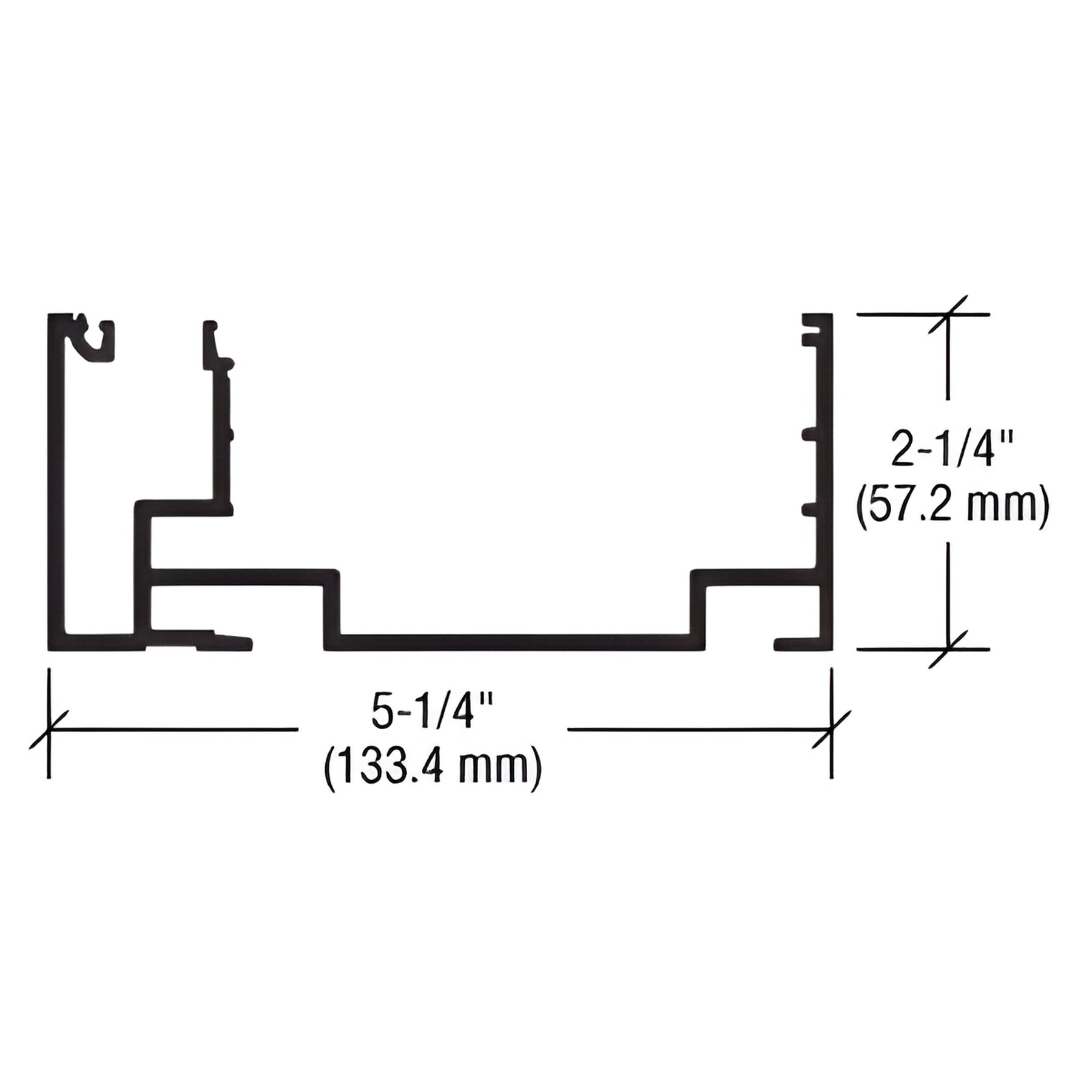 CRL-U.S. Aluminum Header/Sill for 1/4" Glass, White KYNAR® Paint, 24'-2"