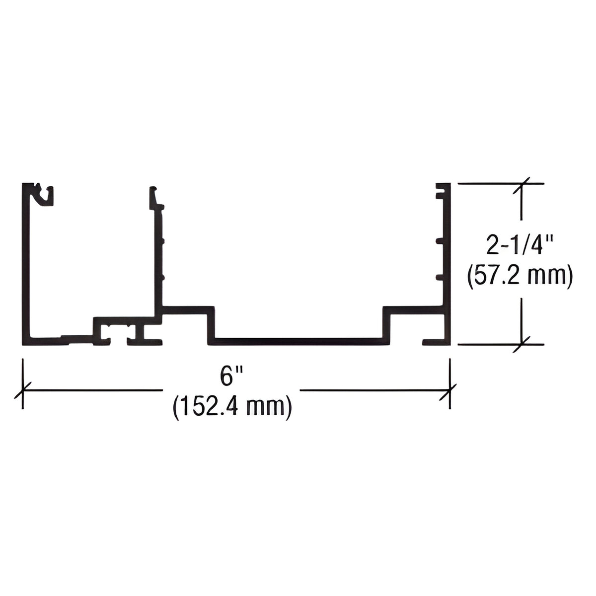 CRL-U.S. Aluminum Header/Sill for 1" Glass - 24'-2", Clear Anodized Class 1