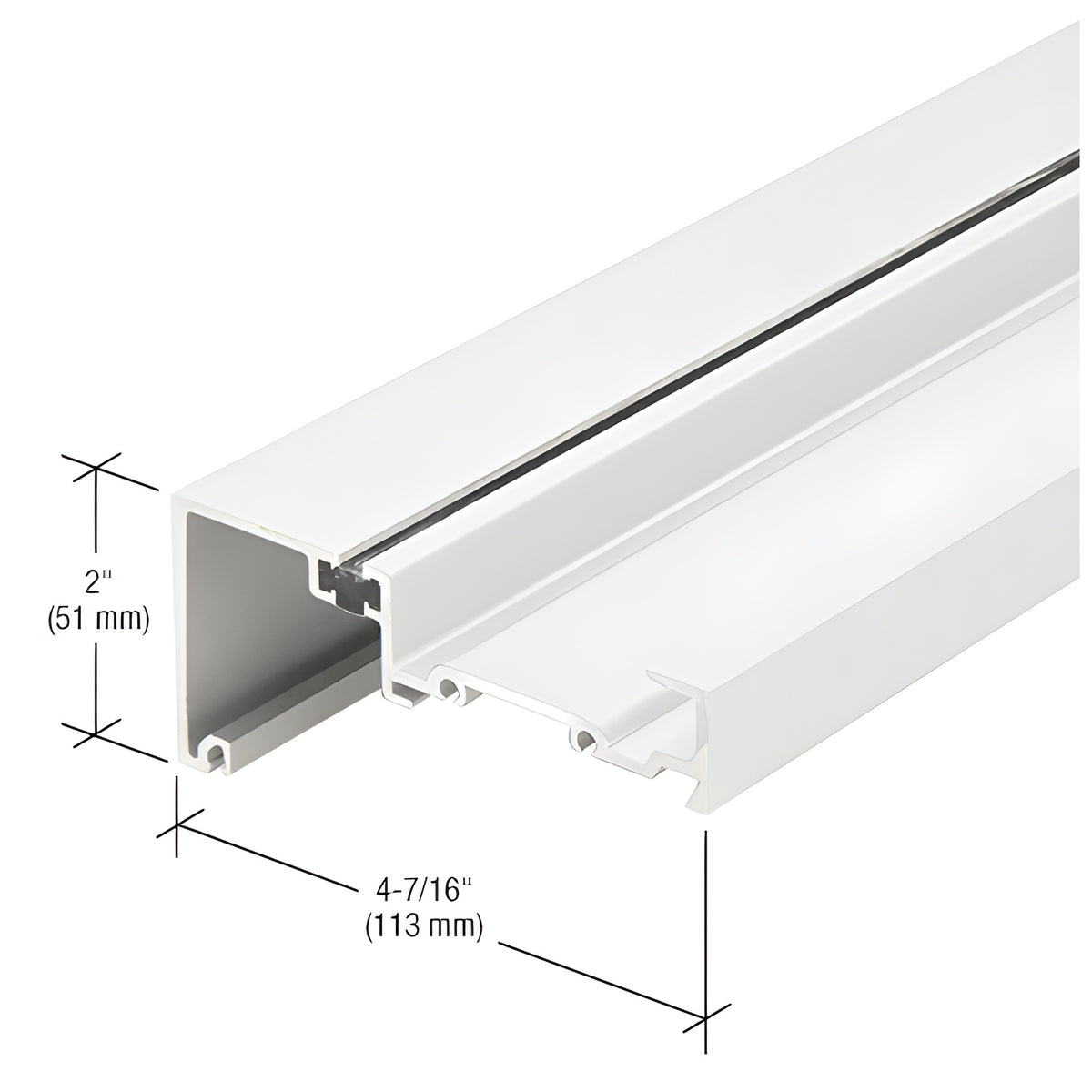 CRL-U.S. Aluminum Header, Thermally Improved, White KYNAR® Paint - 24'-2"