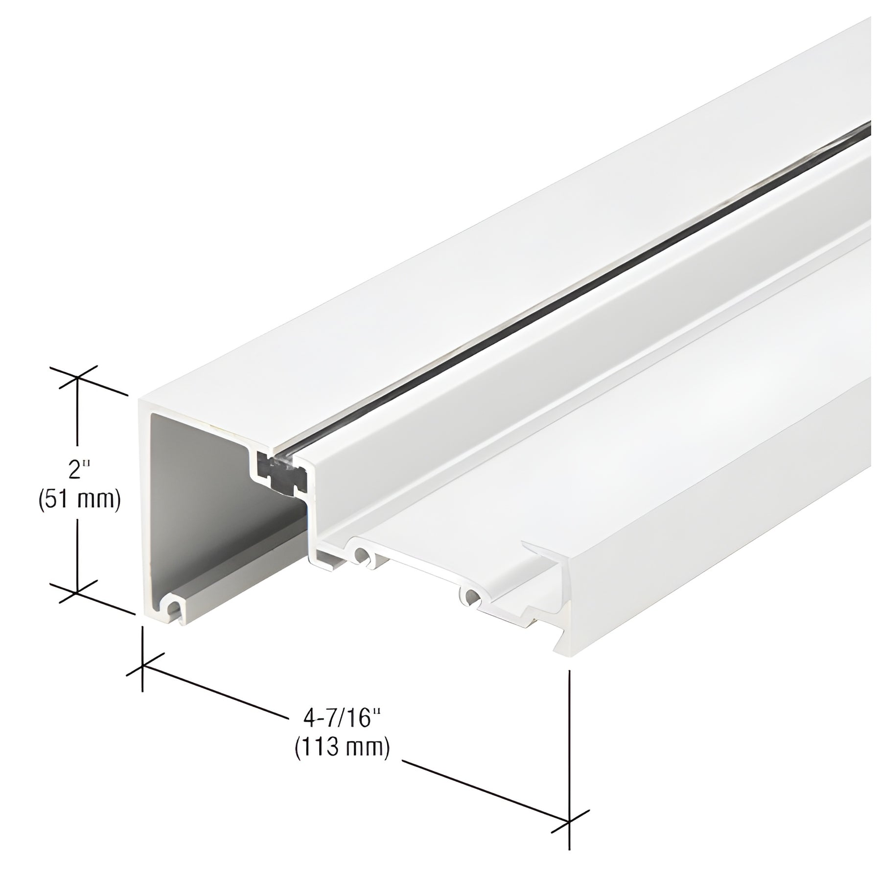 CRL-U.S. Aluminum Header, Thermally Improved, White KYNAR® Paint - 24'-2"