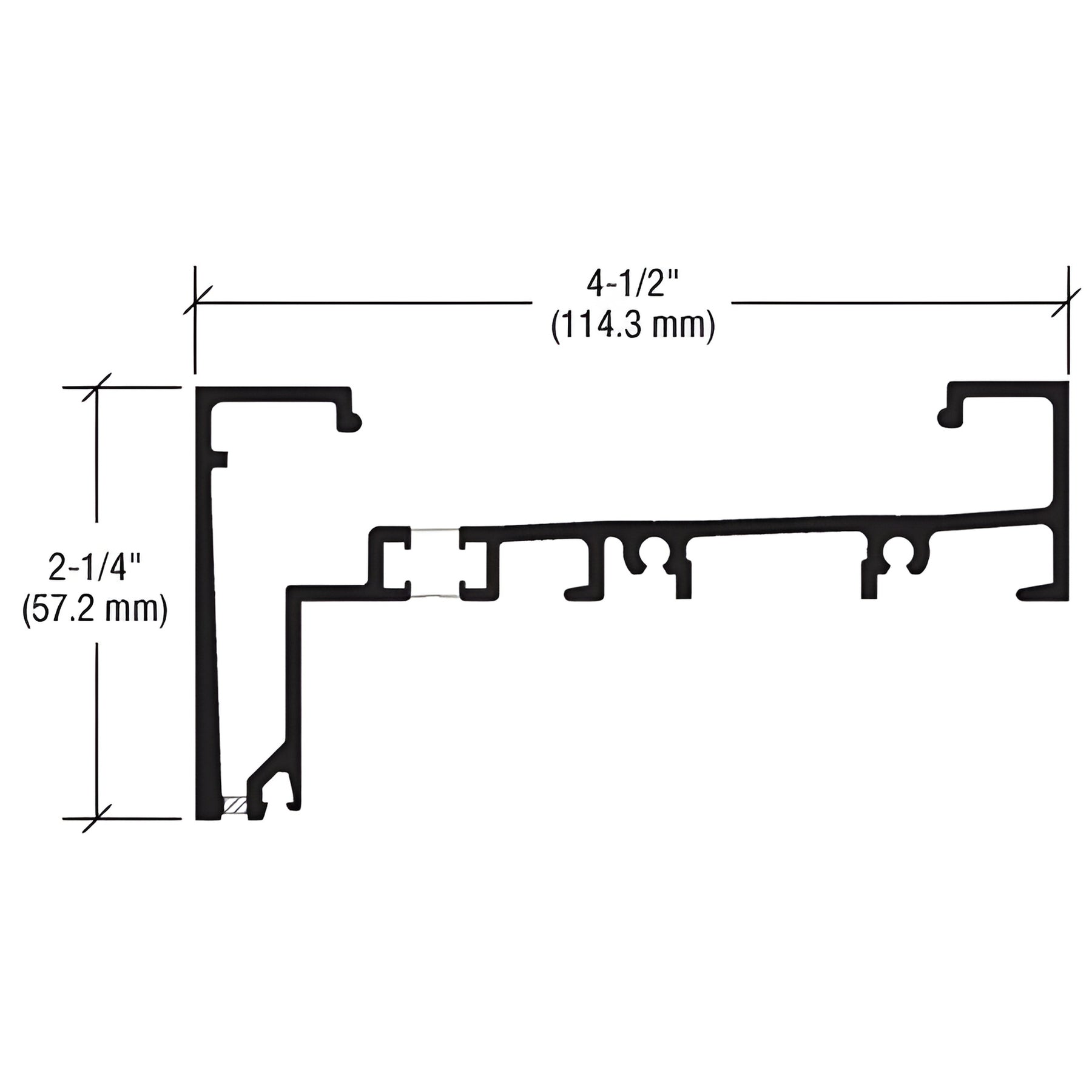 CRL-U.S. Aluminum Header for 1" Inside Glaze 2-1/4" x 4-1/2", Thermally Improved, Custom Paint- 24'-2"