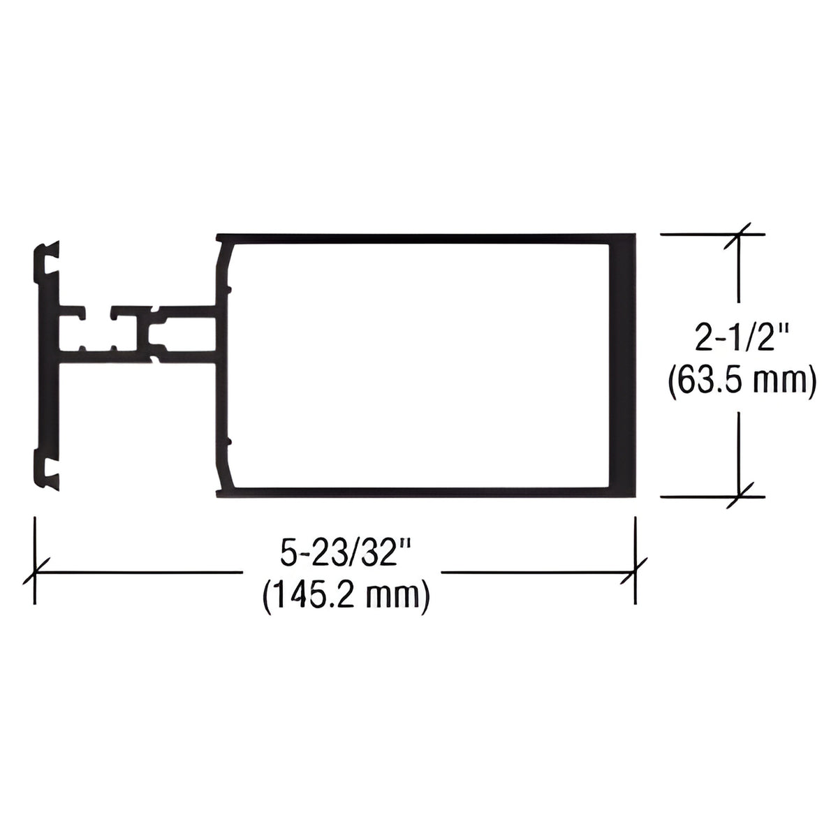 CRL-U.S. Aluminum Heavy Wall (Non-Thermal) Vertical Mullion for 1" Glazing, Clear Anodized Class 1