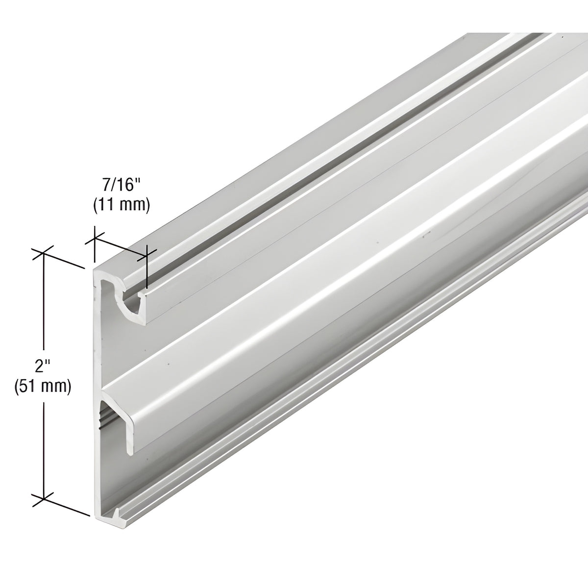 CRL-U.S. Aluminum Horizontal Face Cap - 24'-2", Clear Anodized Class 1