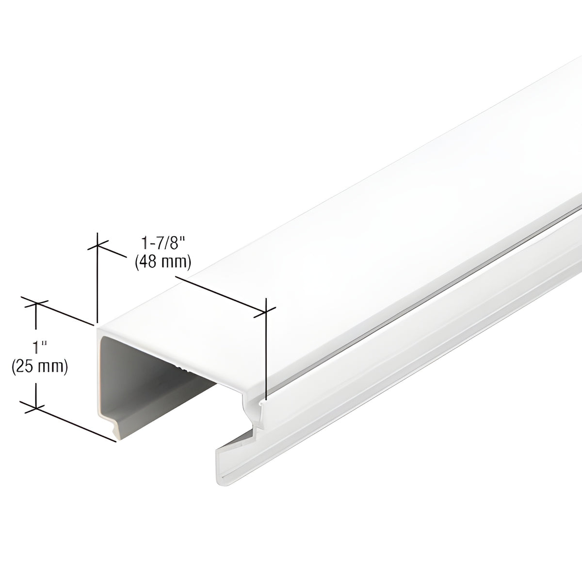CRL-U.S. Aluminum Horizontal Glass Stop for 4-1/2" Mullions, White KYNAR® Paint - 24'-2"