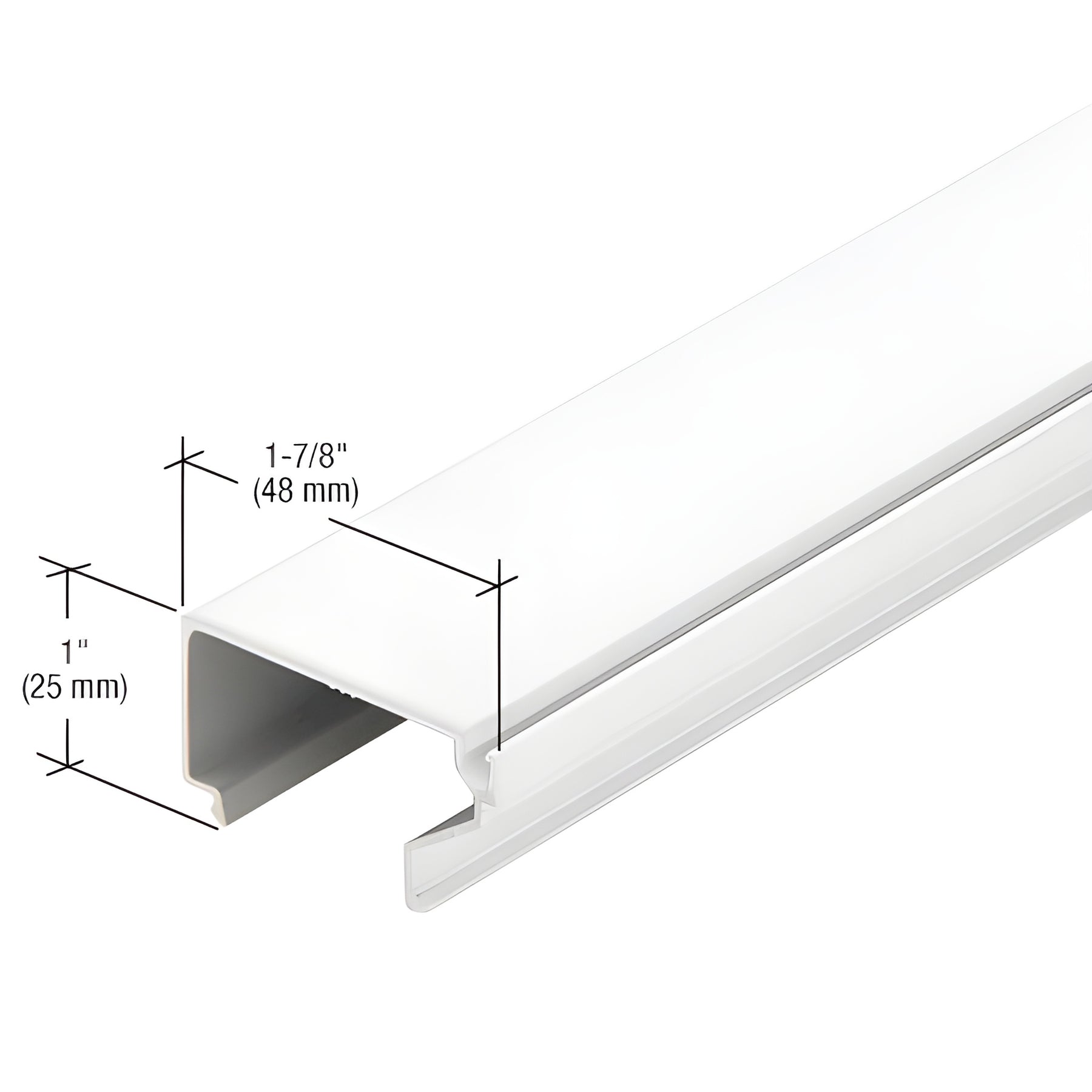CRL-U.S. Aluminum Horizontal Glass Stop for 4-1/2" Mullions, White KYNAR® Paint - 24'-2"