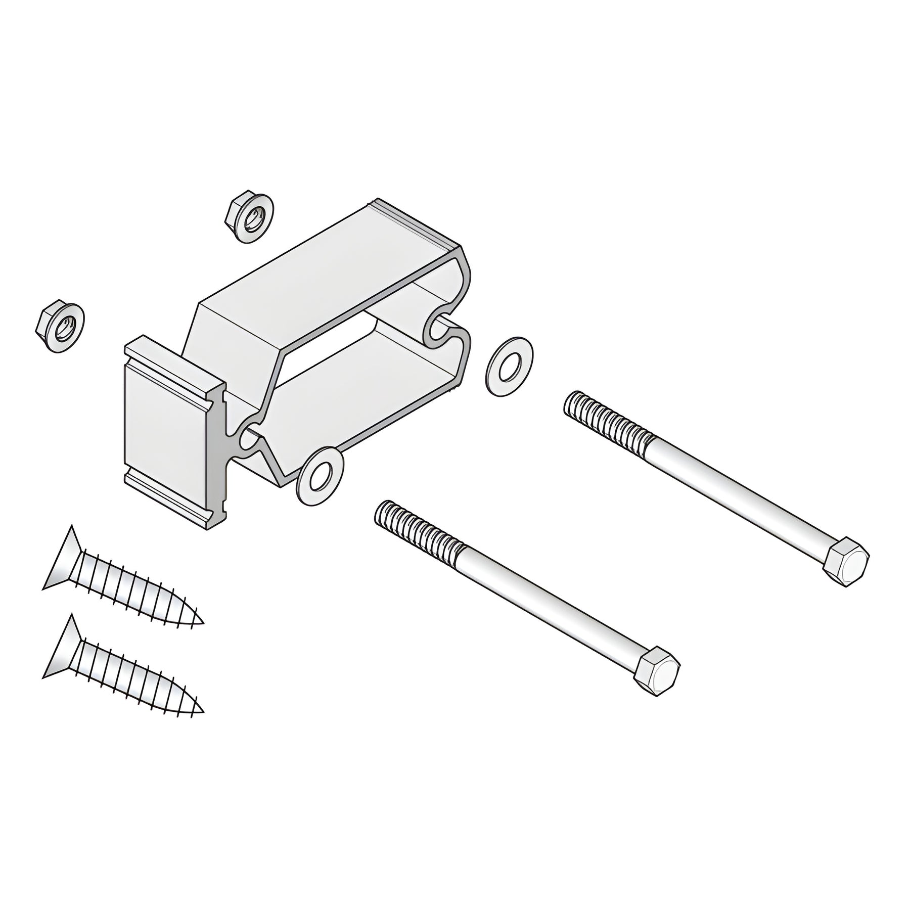 CRL-U.S. Aluminum Horizontal Jamb Mullion Shear Block and Bolt Package for Up to 2.91 PSI- 6/Pk