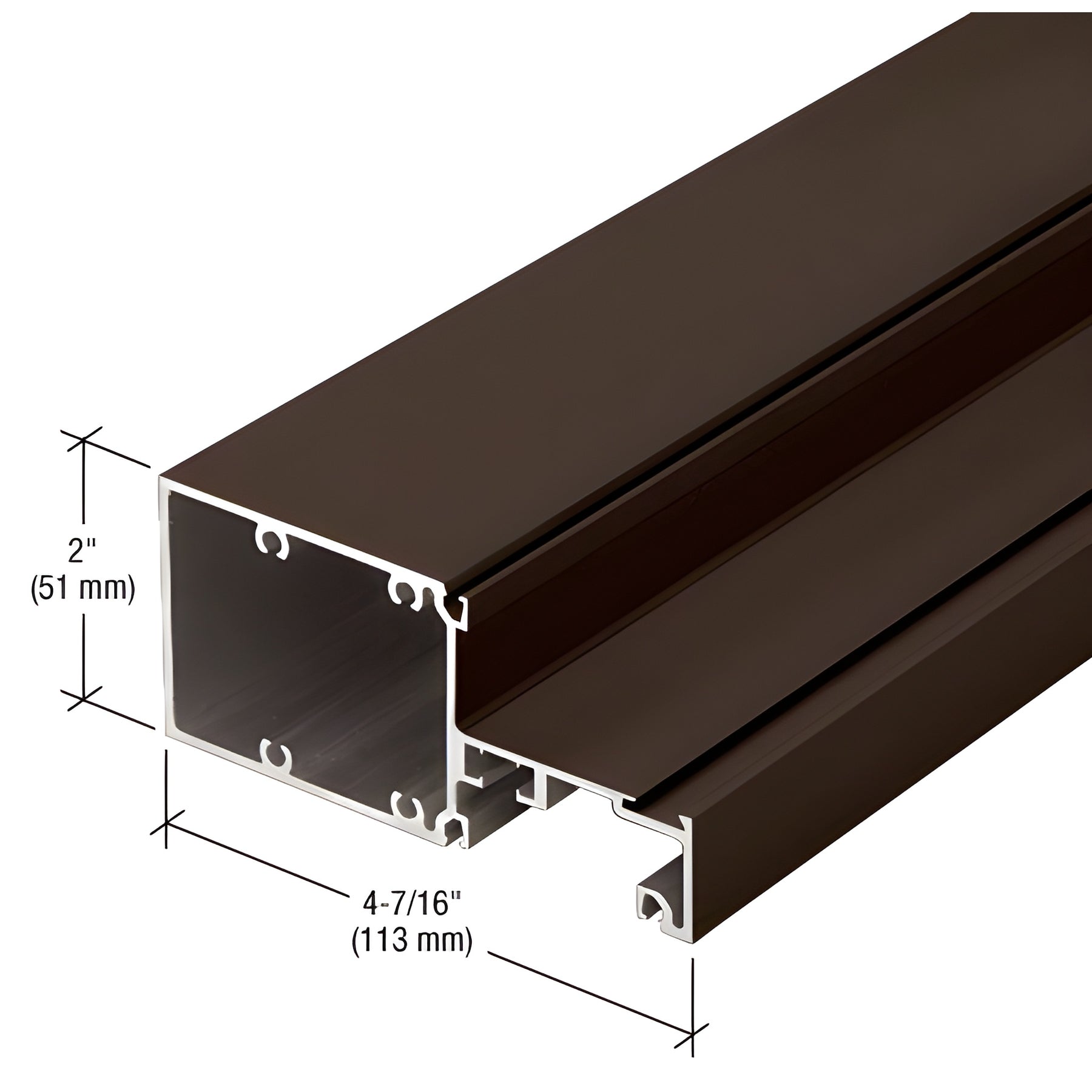 CRL-U.S. Aluminum Intermediate Horizontal Mullion, Bronze Black Anodized - 24'-2"