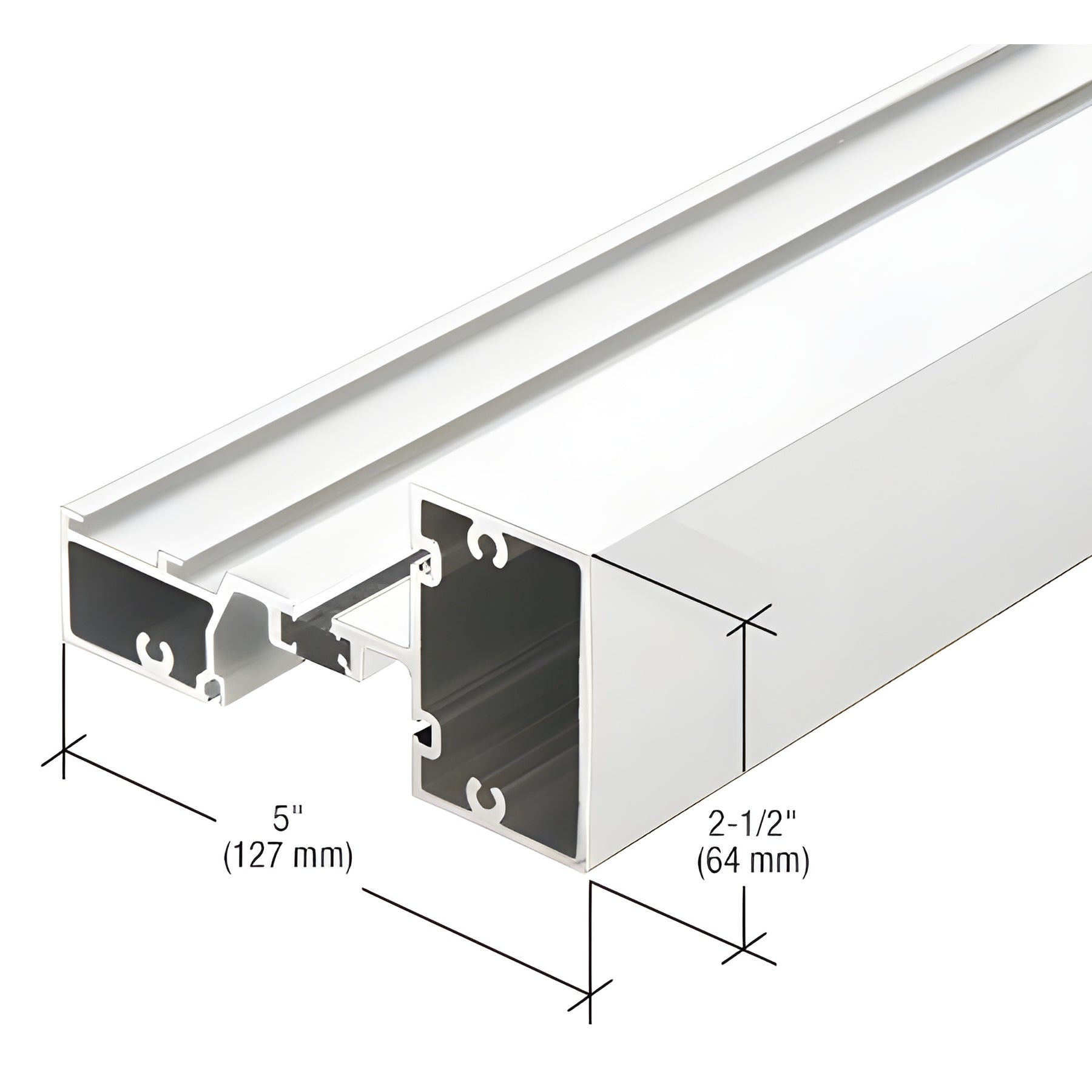 CRL-U.S. Aluminum Intermediate Horizontal Mullion, Thermally Broken, White KYNAR® Paint - 24'-2"