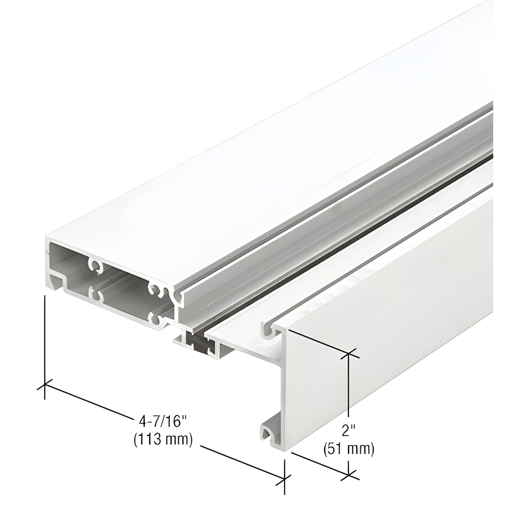 CRL-U.S. Aluminum Intermediate Horizontal Mullion, Thermally Improved, White KYNAR® Paint - 24'-2"