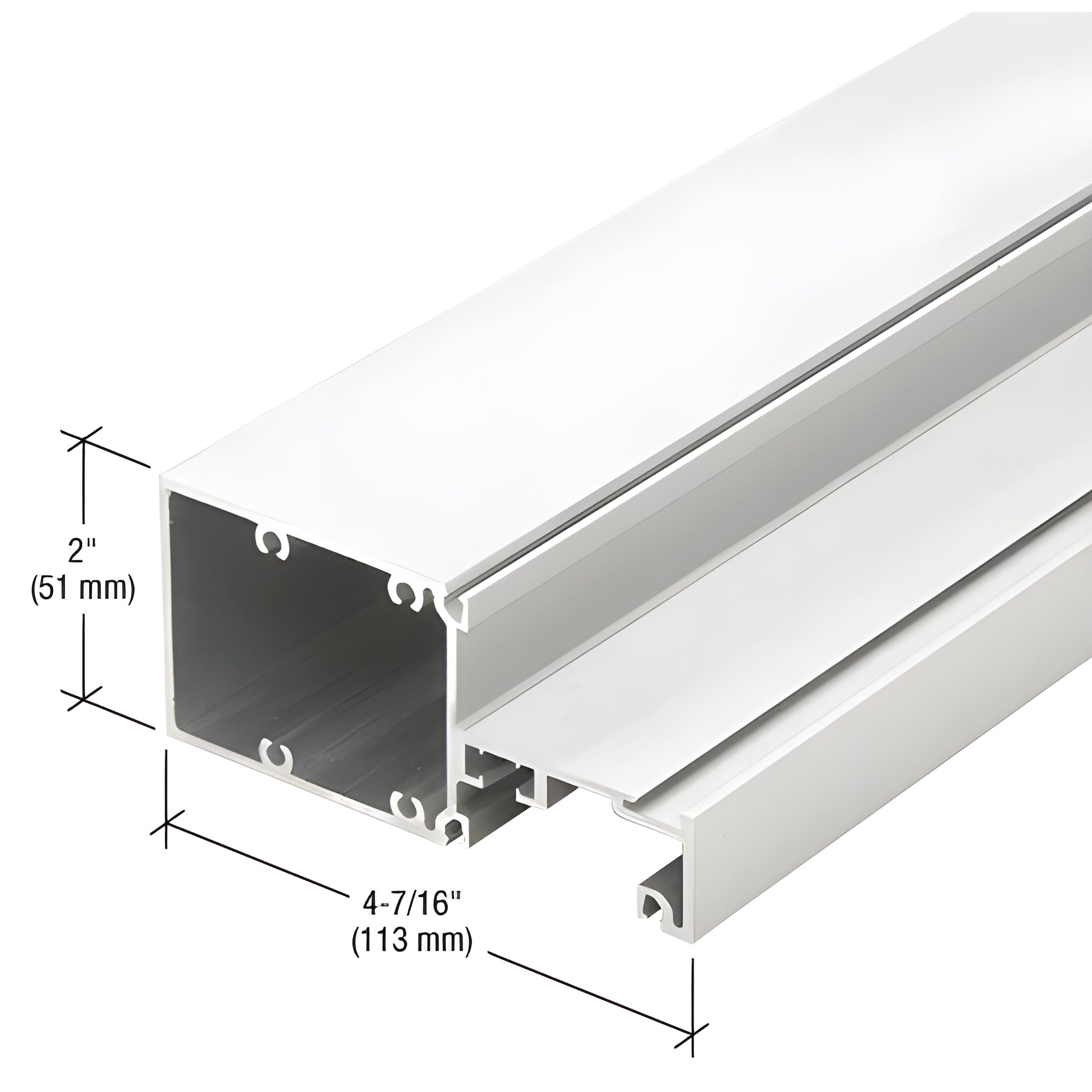 CRL-U.S. Aluminum Intermediate Horizontal Mullion, White KYNAR® Paint - 24'-2"