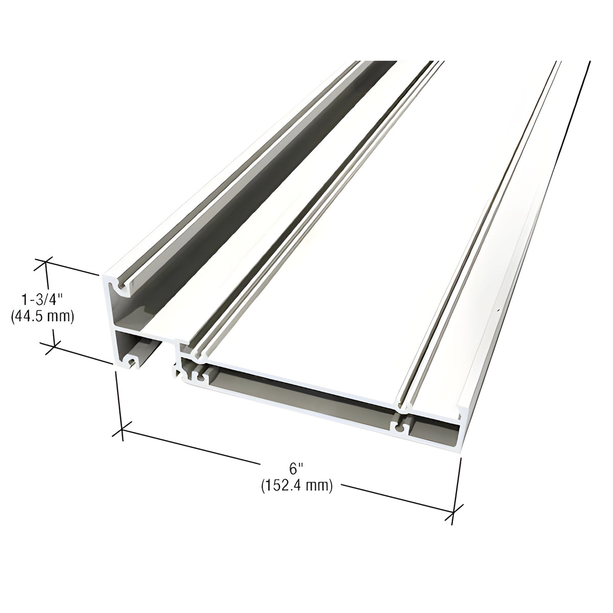CRL-U.S. Aluminum Intermediate Horizontal, White KYNAR® Paint- 24'-2"