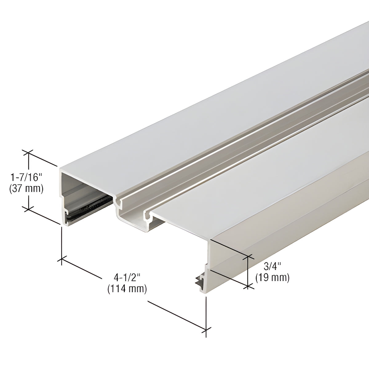 CRL-U.S. Aluminum Male Expansion Mullion with Weatherseal, Clear Anodized - 24'-2"