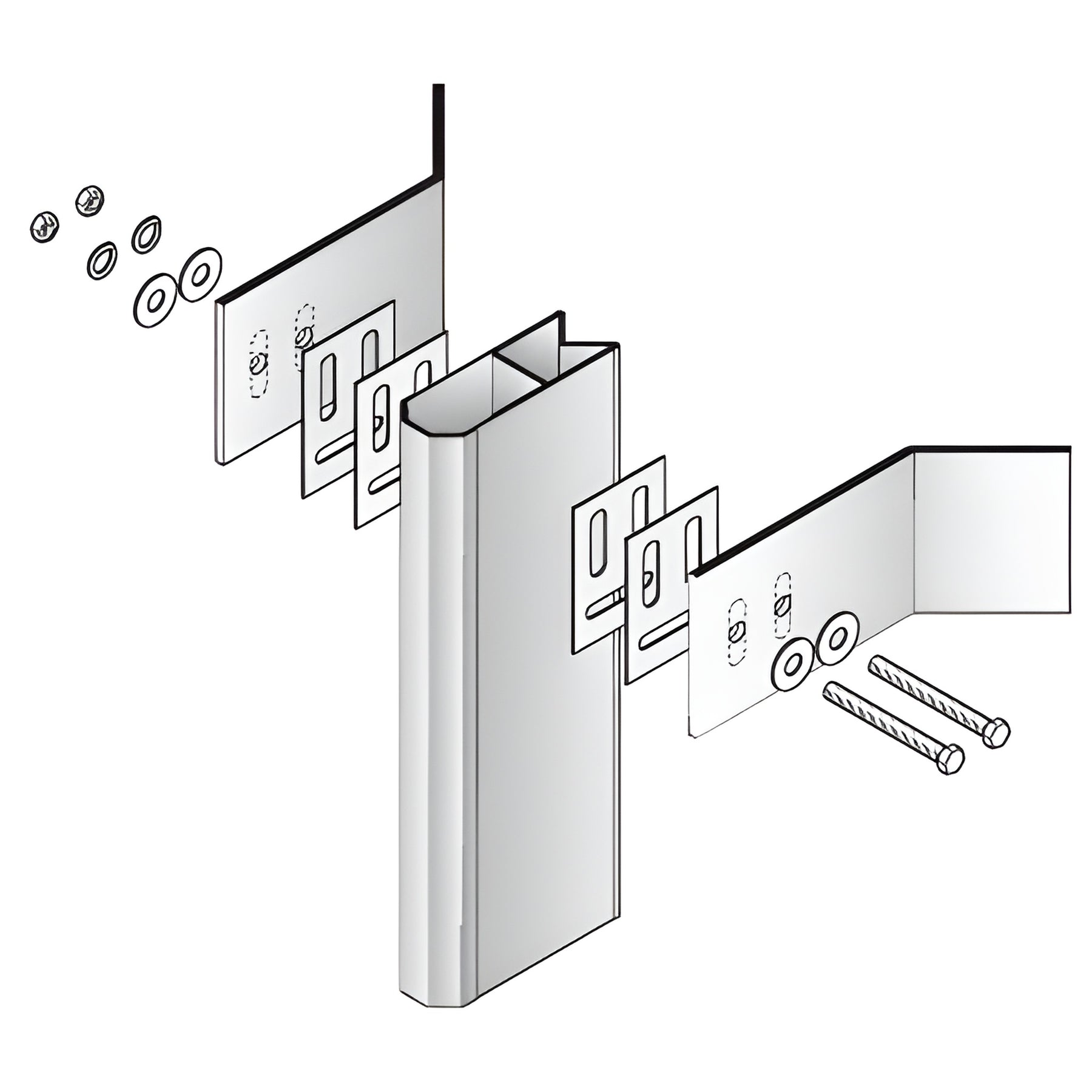 CRL-U.S. Aluminum Mid-Span Anchor for 90º Corner Vertical Mullions- 6/Pk