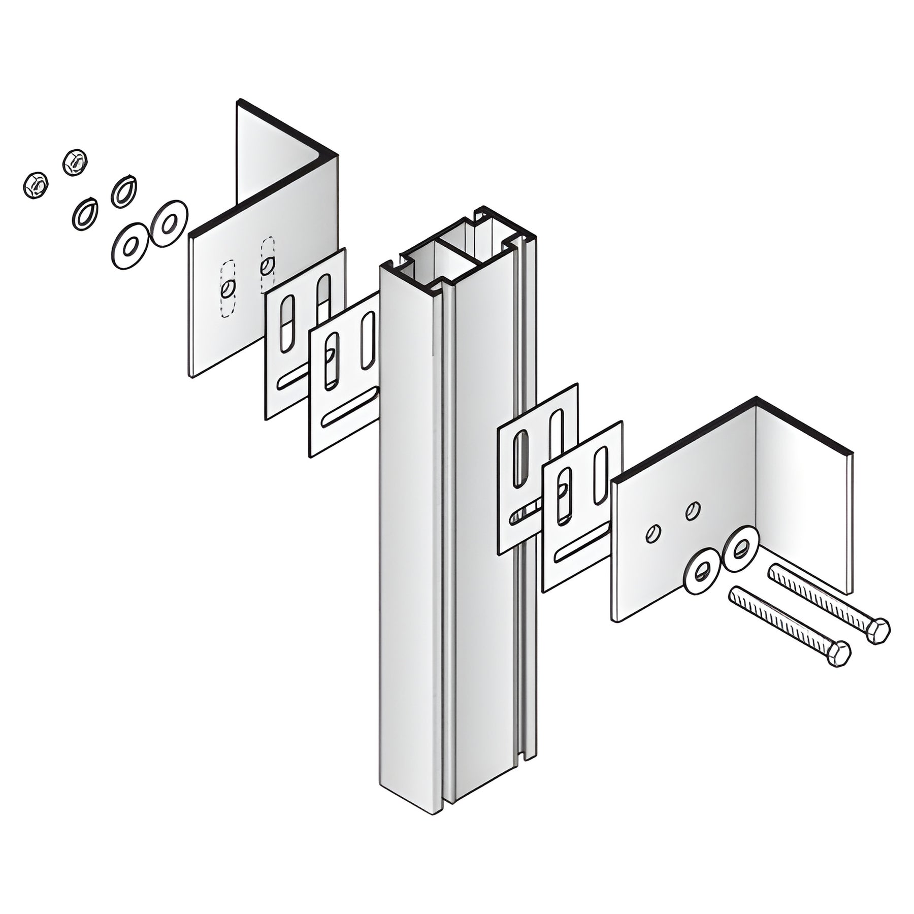 CRL-U.S. Aluminum Mid-Span Anchor for Intermediate Verticals- 12/Pk