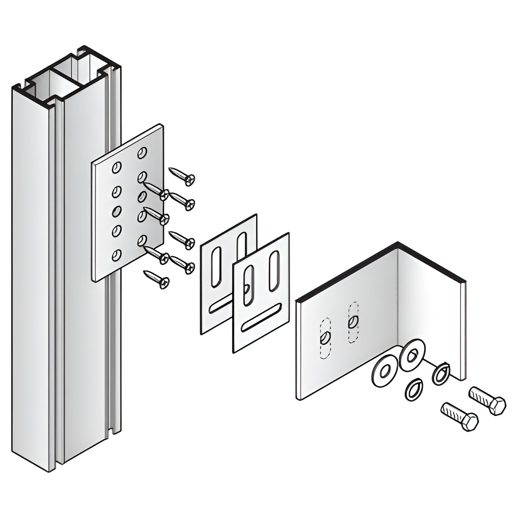 CRL-U.S. Aluminum Mid-Span Anchor for Wall Jamb, IW3250 Series Storm Wall™- 6/Pk