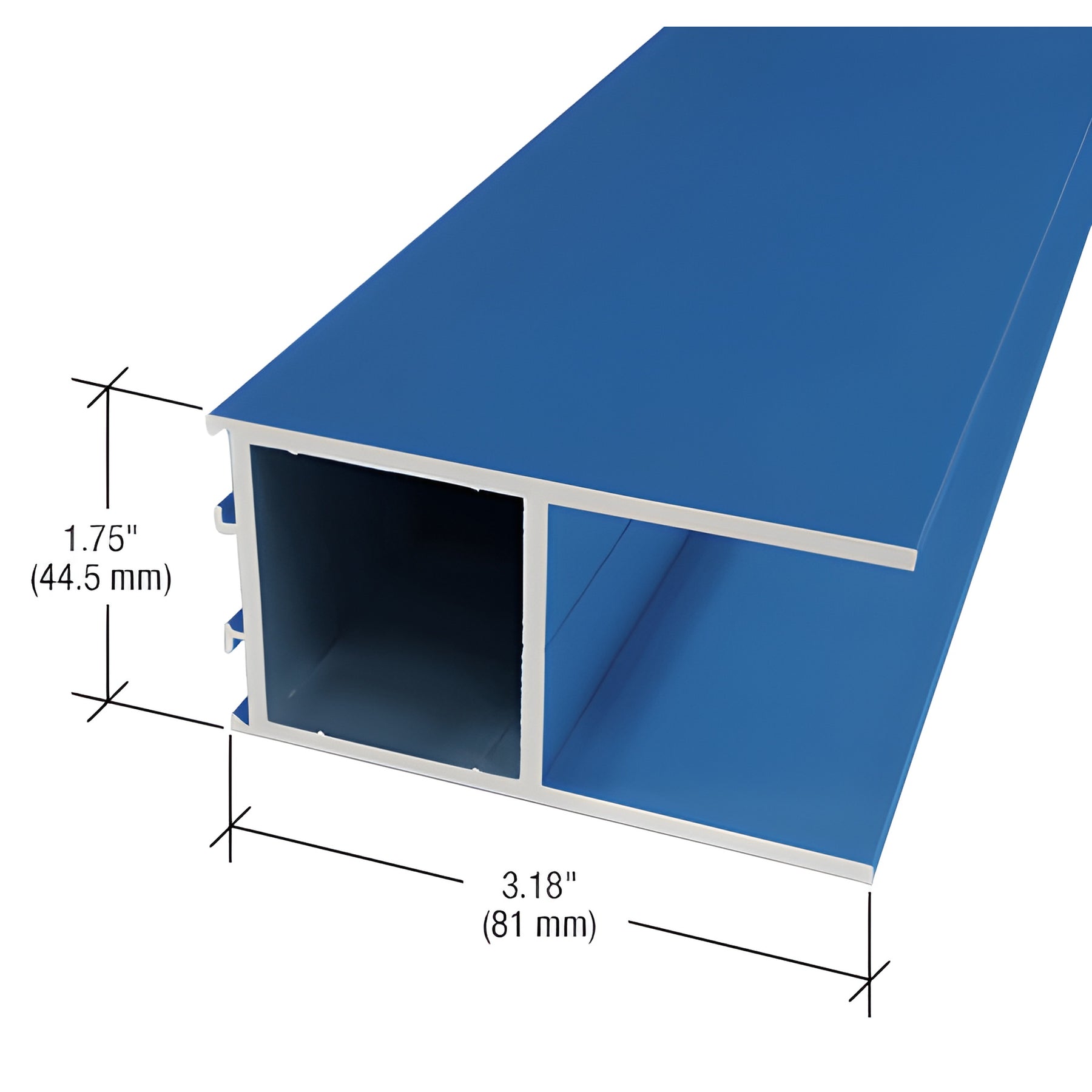 CRL-U.S. Aluminum Narrow Stile Bottom Rail and Medium Stile Top Rail 3-3/16", Custom Paint- 21'-6"