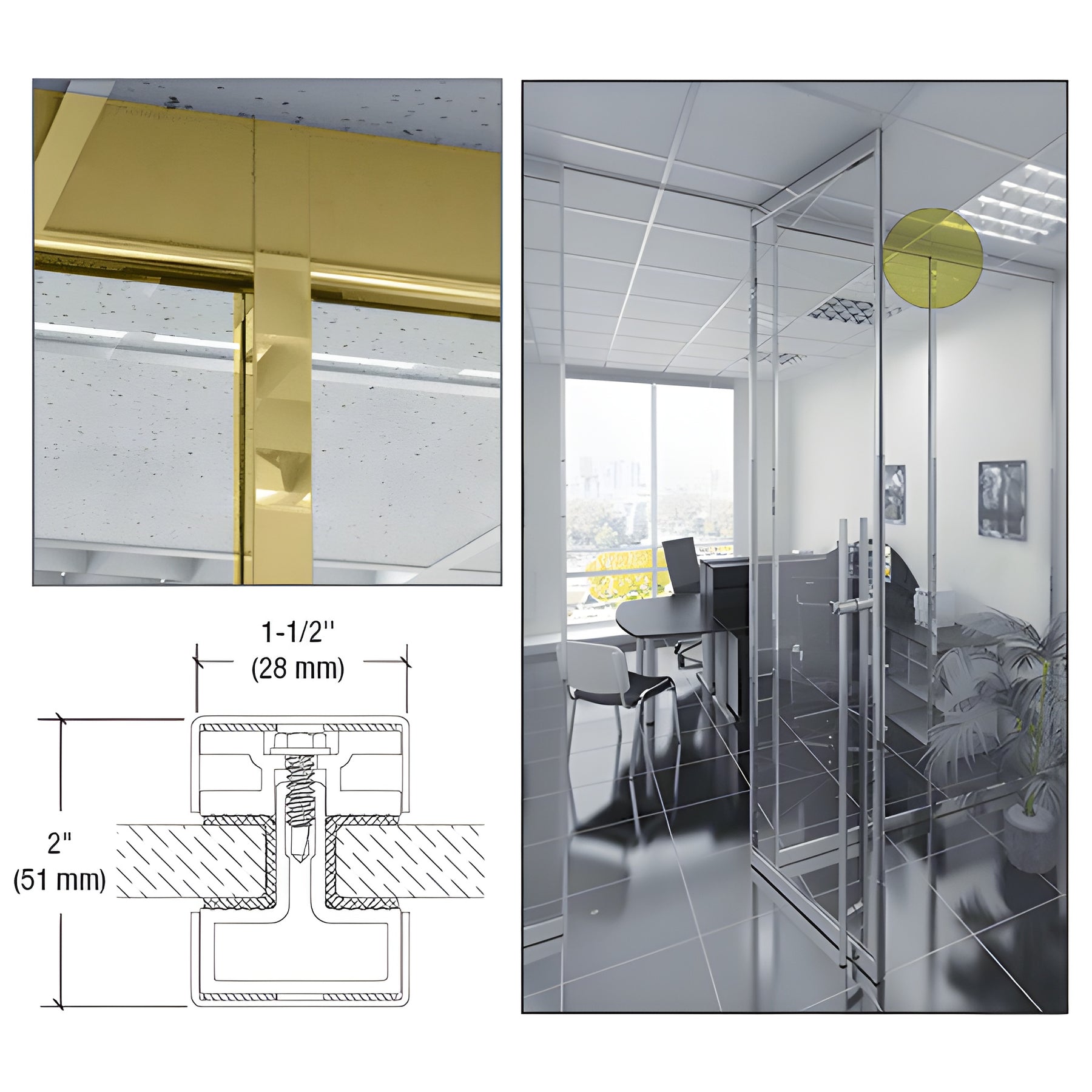 CRL-U.S. Aluminum Narrow Vertical Mullion Polished Brass - 120"